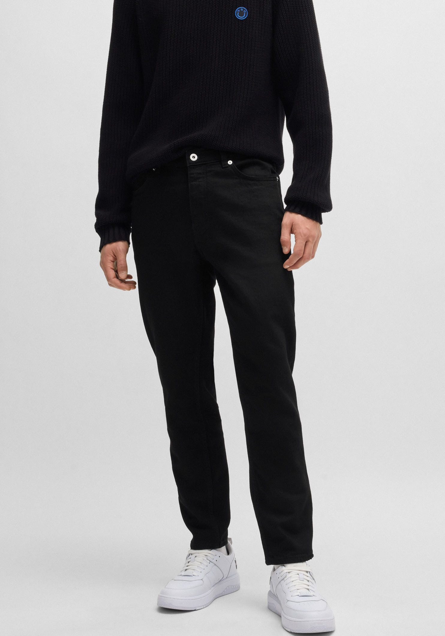 OTTO HUGO Blue Tapered jeans Brody met stone-washed-finish heren tapered jeans maat 32 zwart