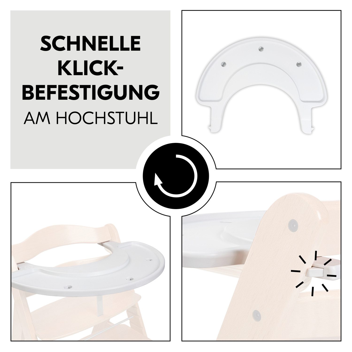 Hauck Kinderstoeltafeltje Alpha Play Tray, White van gerecycled materiaal