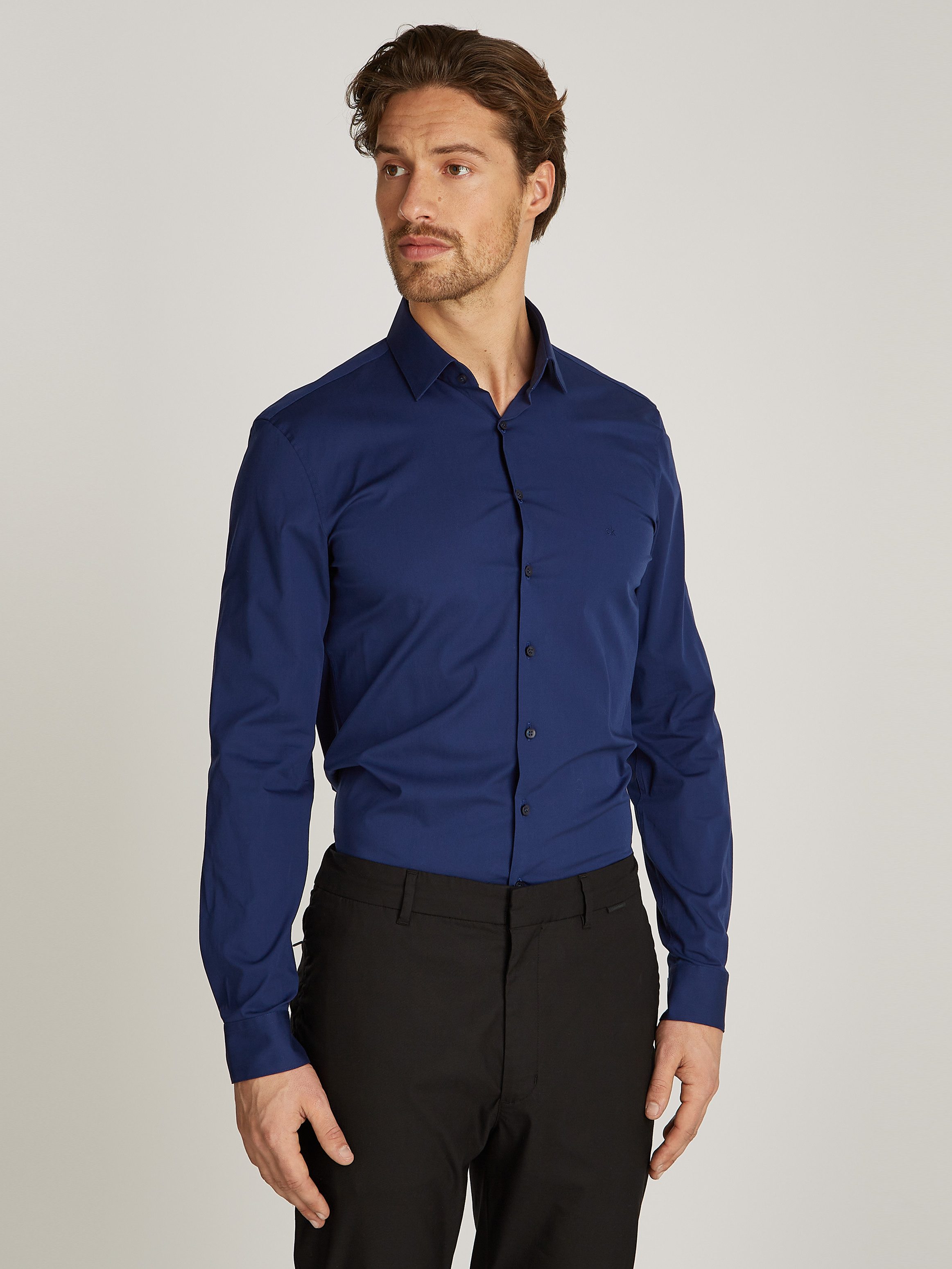 Calvin Klein Businessoverhemd POPLIN STRETCH SLIM SHIRT