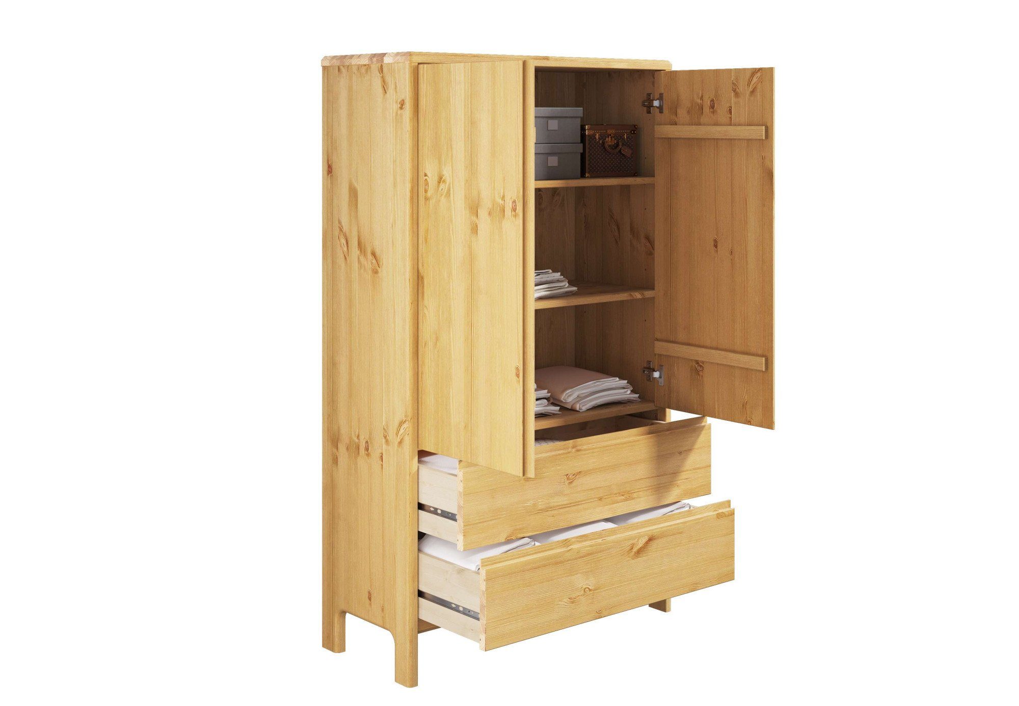 Home affaire Waskast Luven van massief grenen, hoogte 137 cm, met 2 laden en 2 deuren