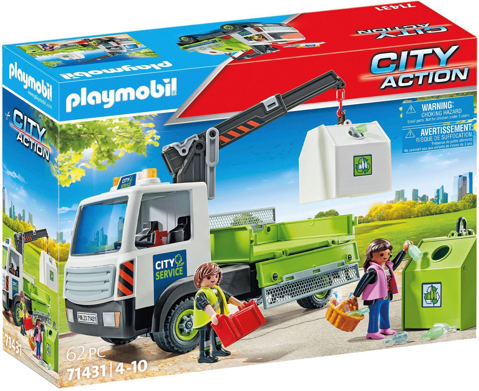Playmobil® Constructie-speelset Oud glas vrachtwagen met container (71431), My Action Heroes (62-delig)