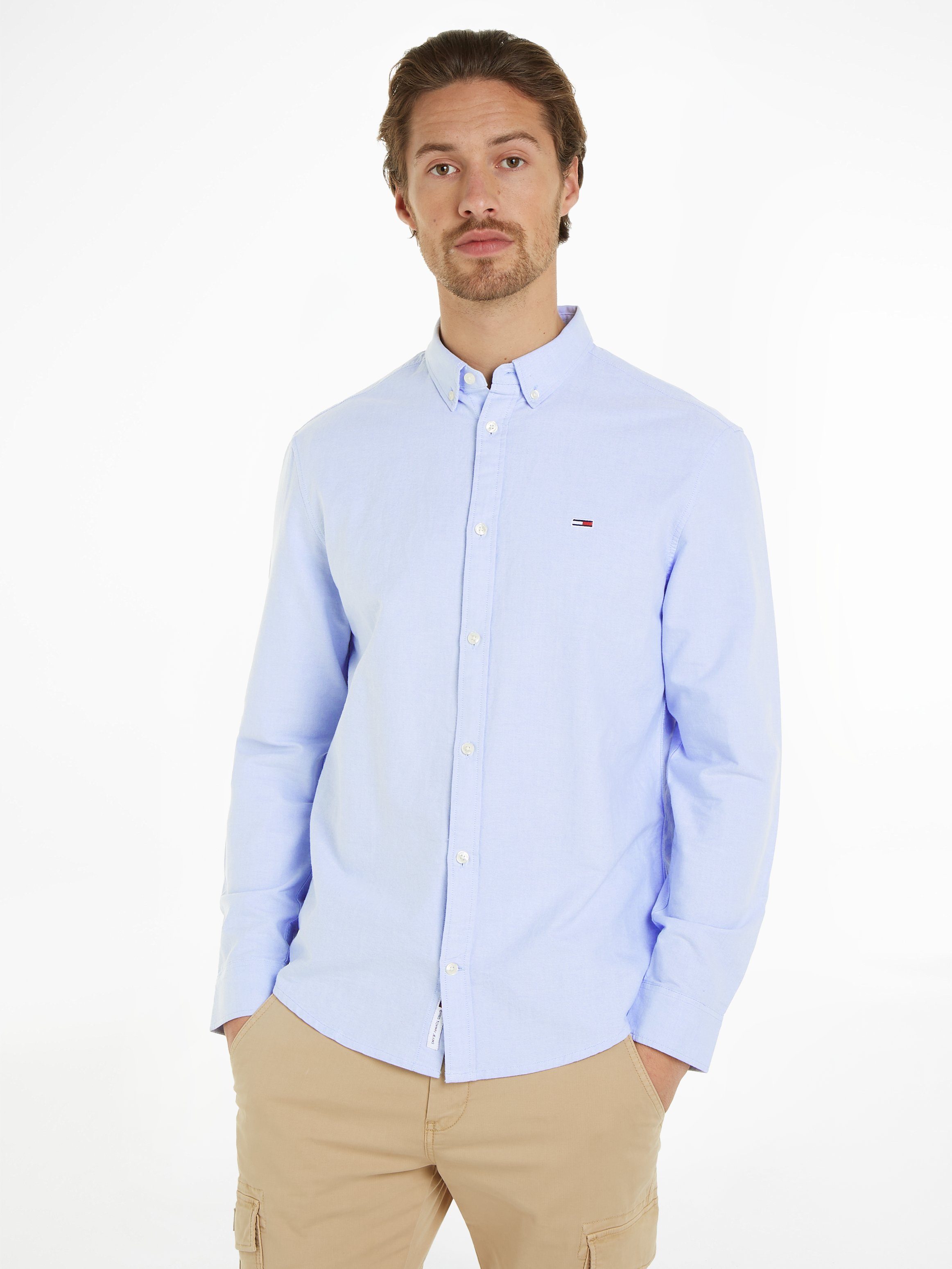 Tommy Hilfiger Blauw Overhemd met Lange Mouwen en Button-Down Kraag Blue Heren