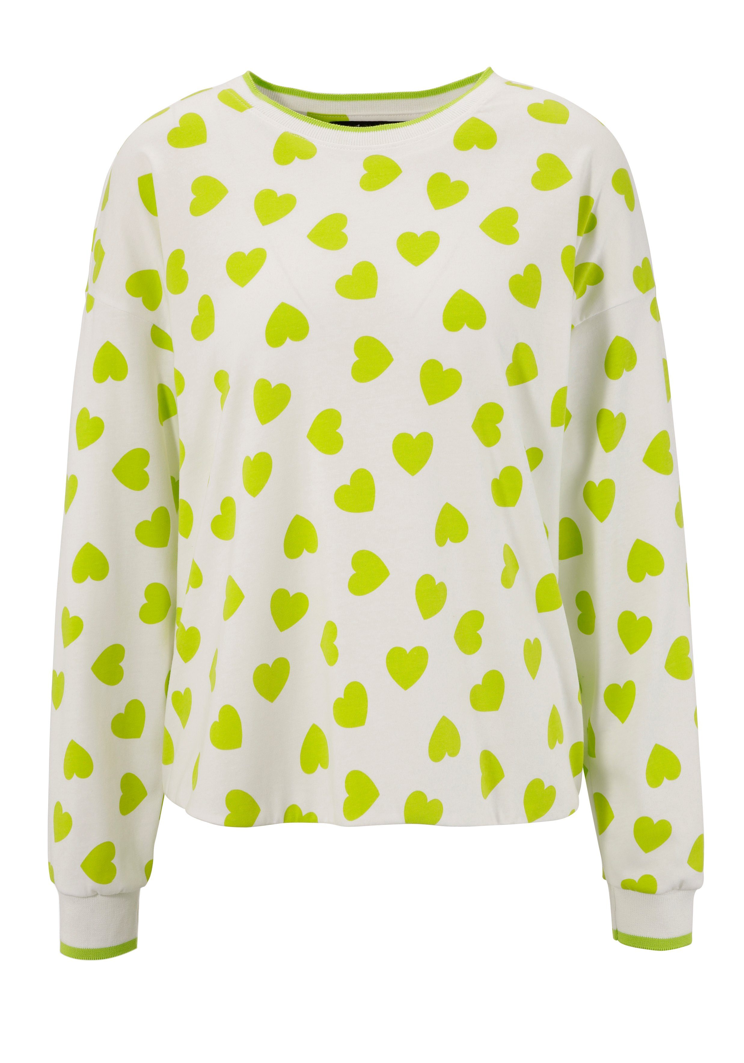 Aniston CASUAL Sweatshirt bedrukt met hartjes nieuwe collectie