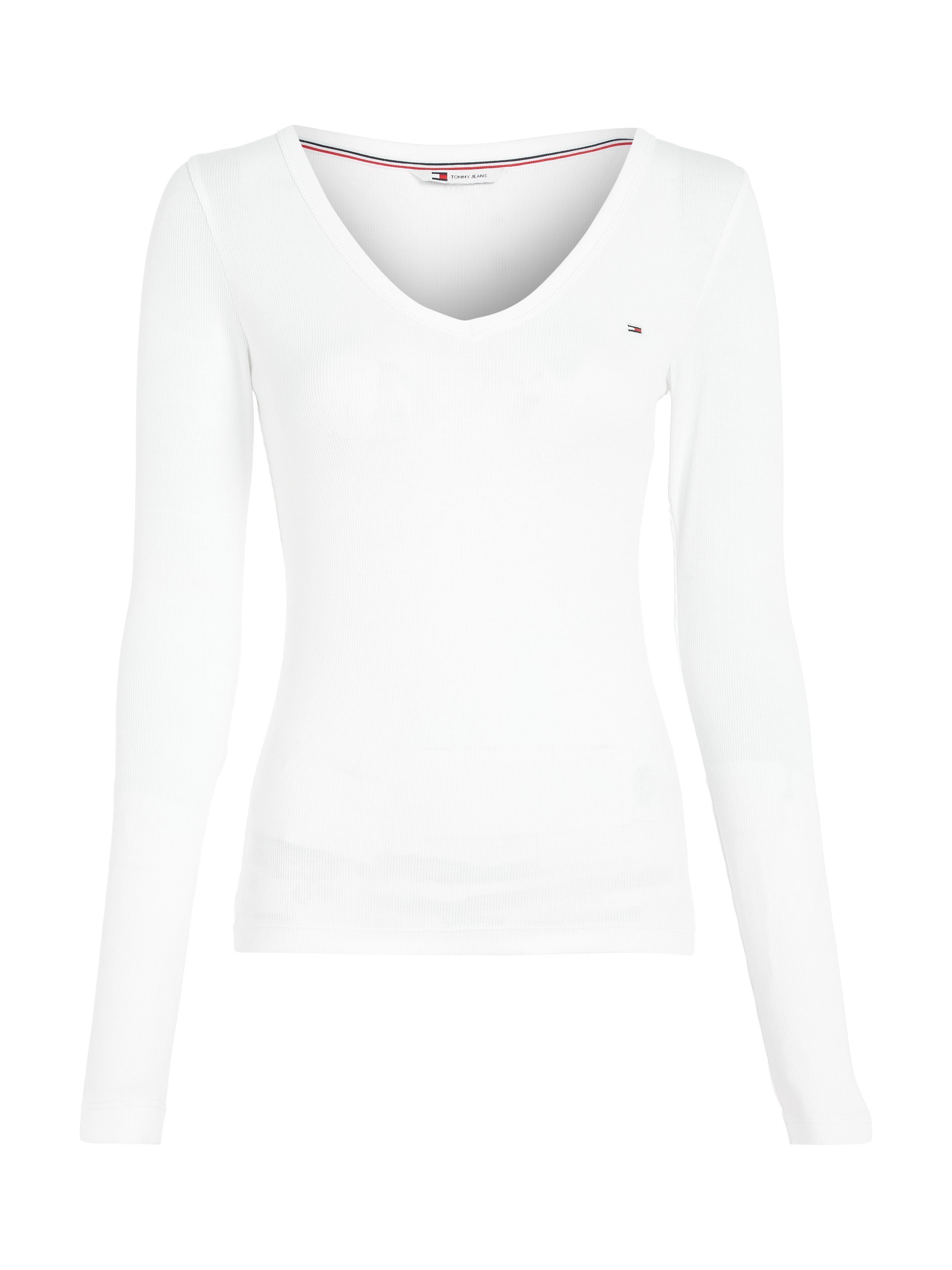 TOMMY JEANS Shirt met lange mouwen TJW SLIM ESSENTIAL RIB V LS