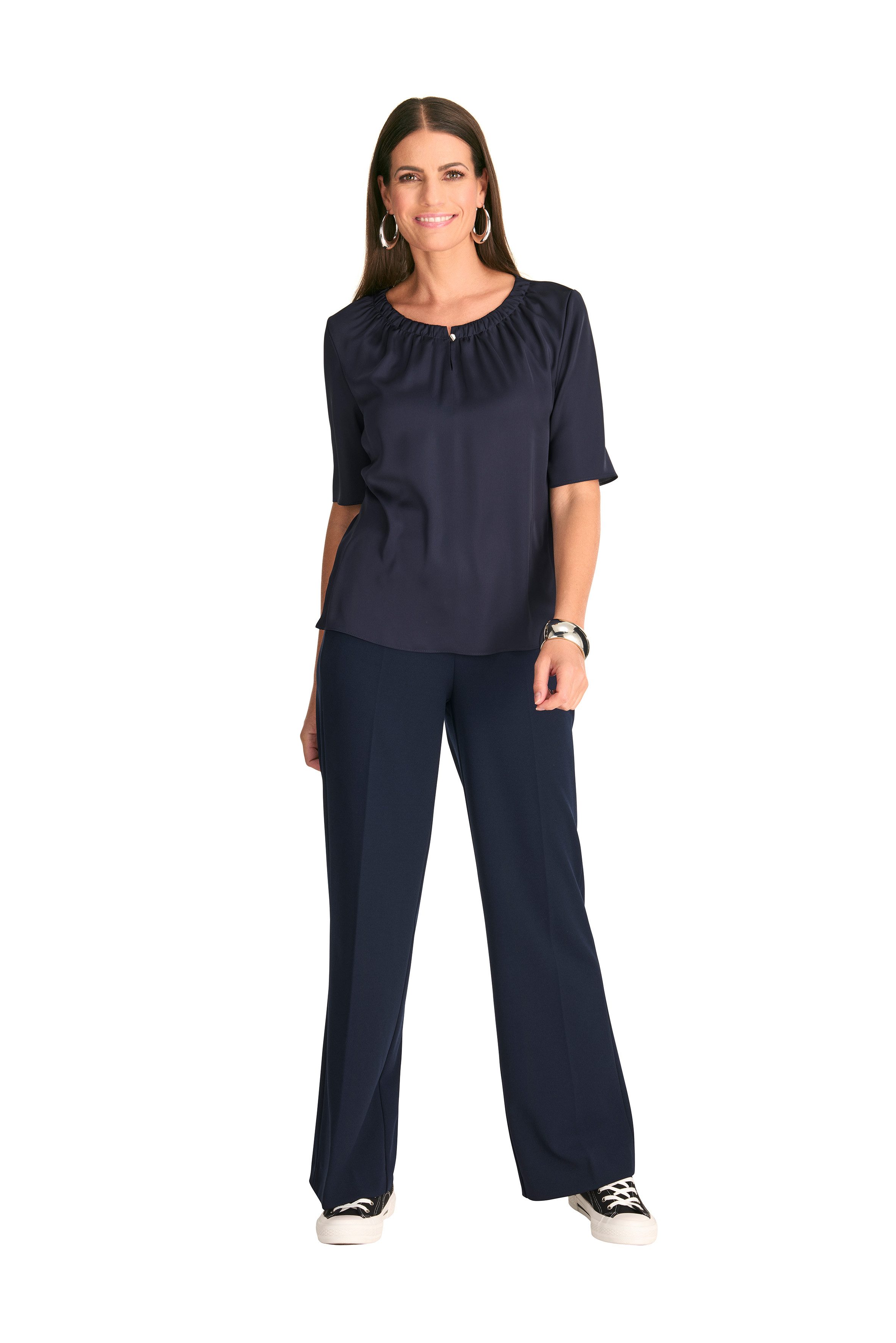 HERMANN LANGE Collection Shirt met knoopdetail bij de hals