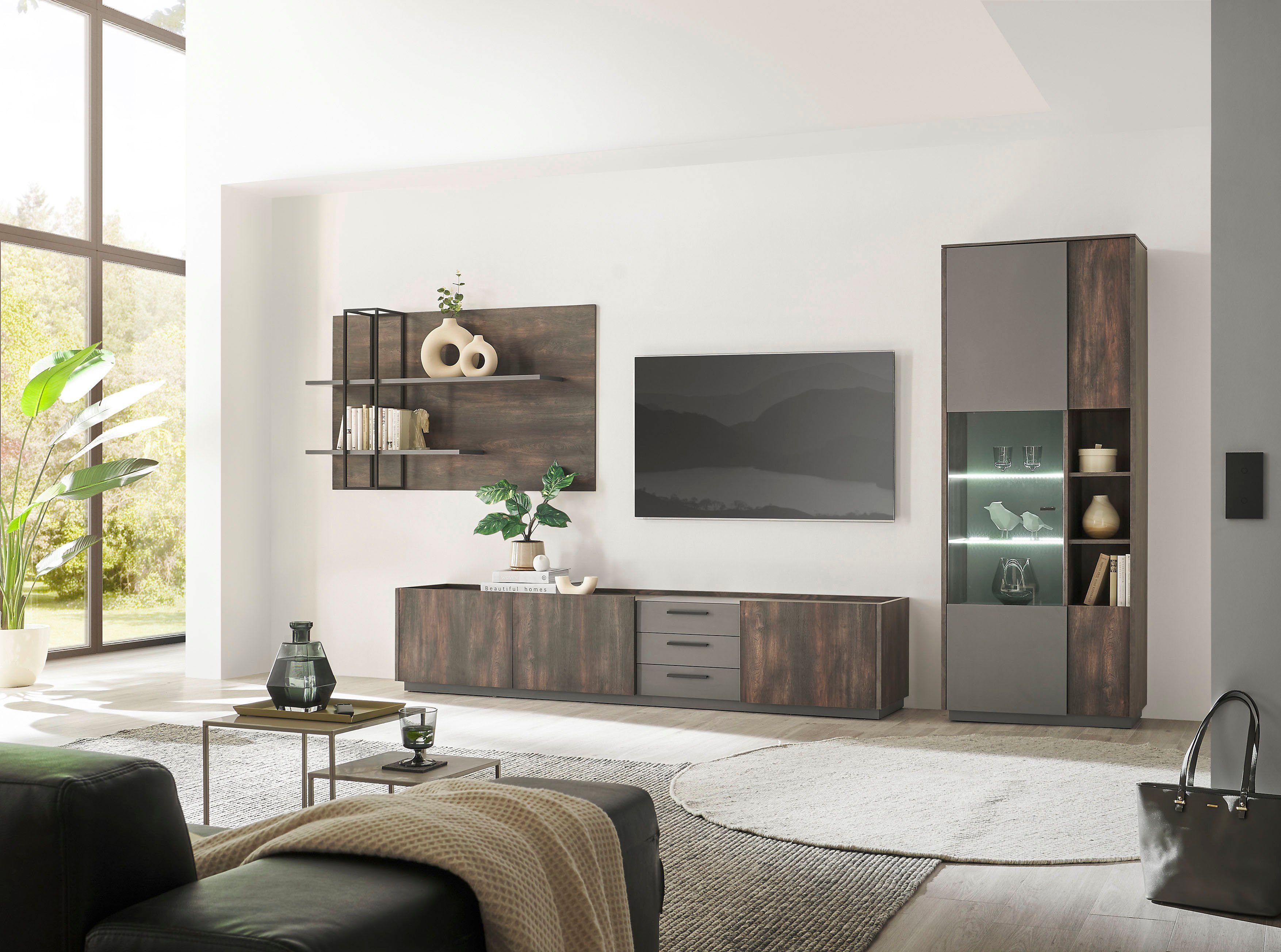 INOSIGN Vitrinekast Largo Soft-closefunctie, hoogte ca. 200 cm