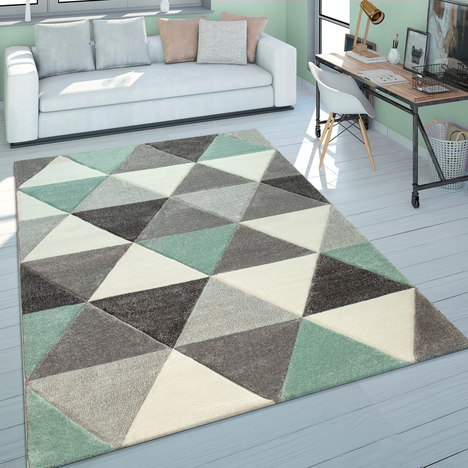 Paco Home Vloerkleed Lara 276 Korte pool, modern geometrisch dessin, pastelkleuren