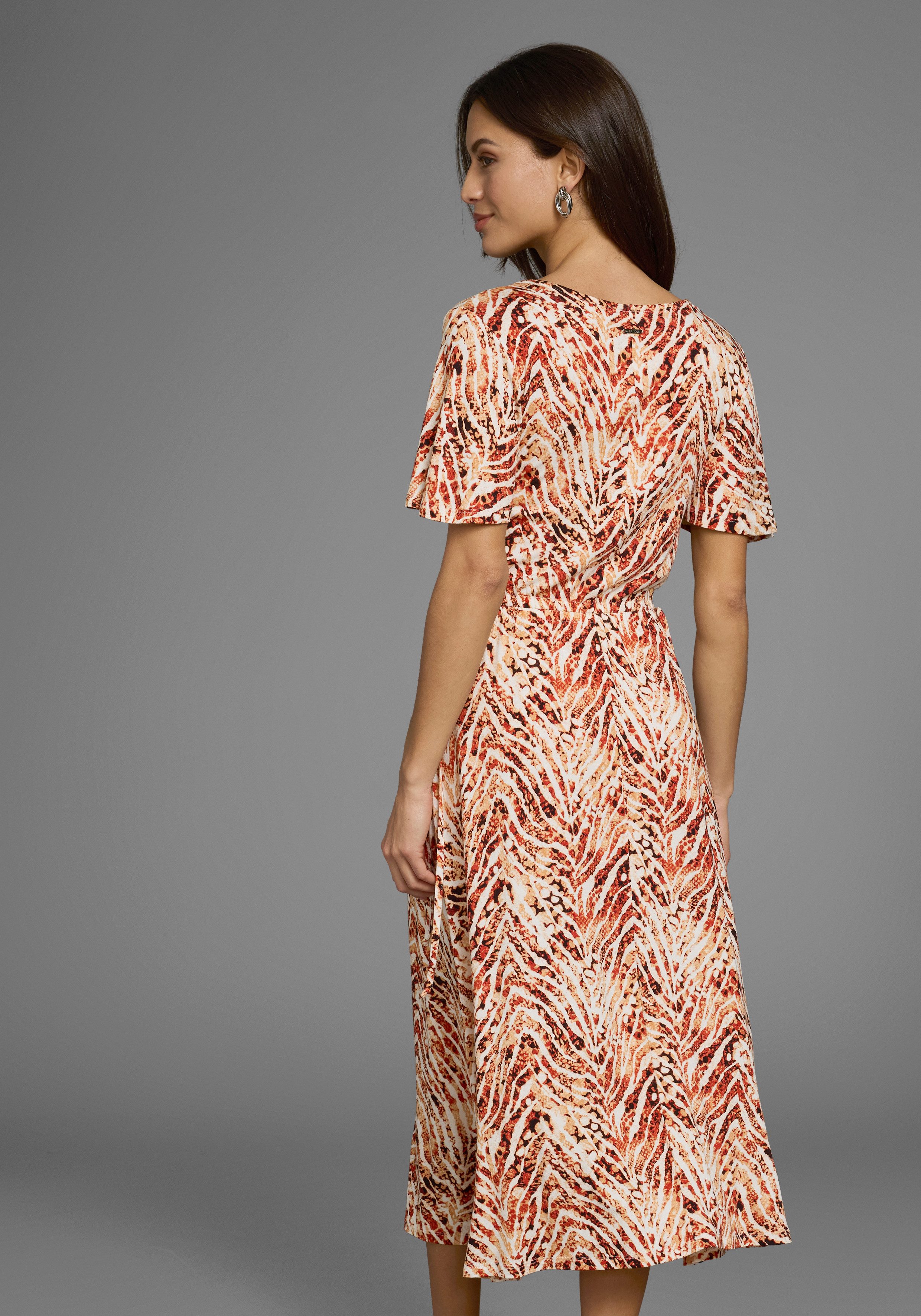Laura Scott Midi-jurk opvallende taille met strikbinding - nieuwe collectie