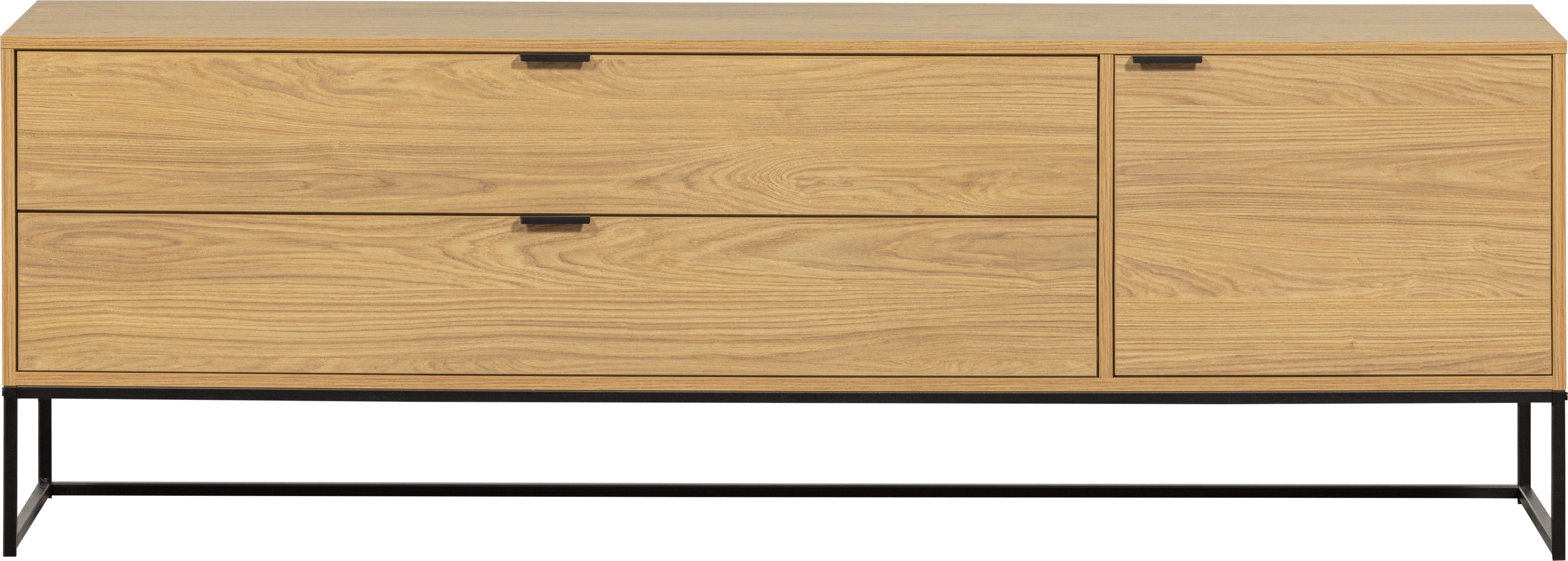 WOOOD Tv-meubel Silas TV-board Commode, 2 lades en 1 deur, veel opbergruimte, breedte 120 of 180 cm lowboards bruin