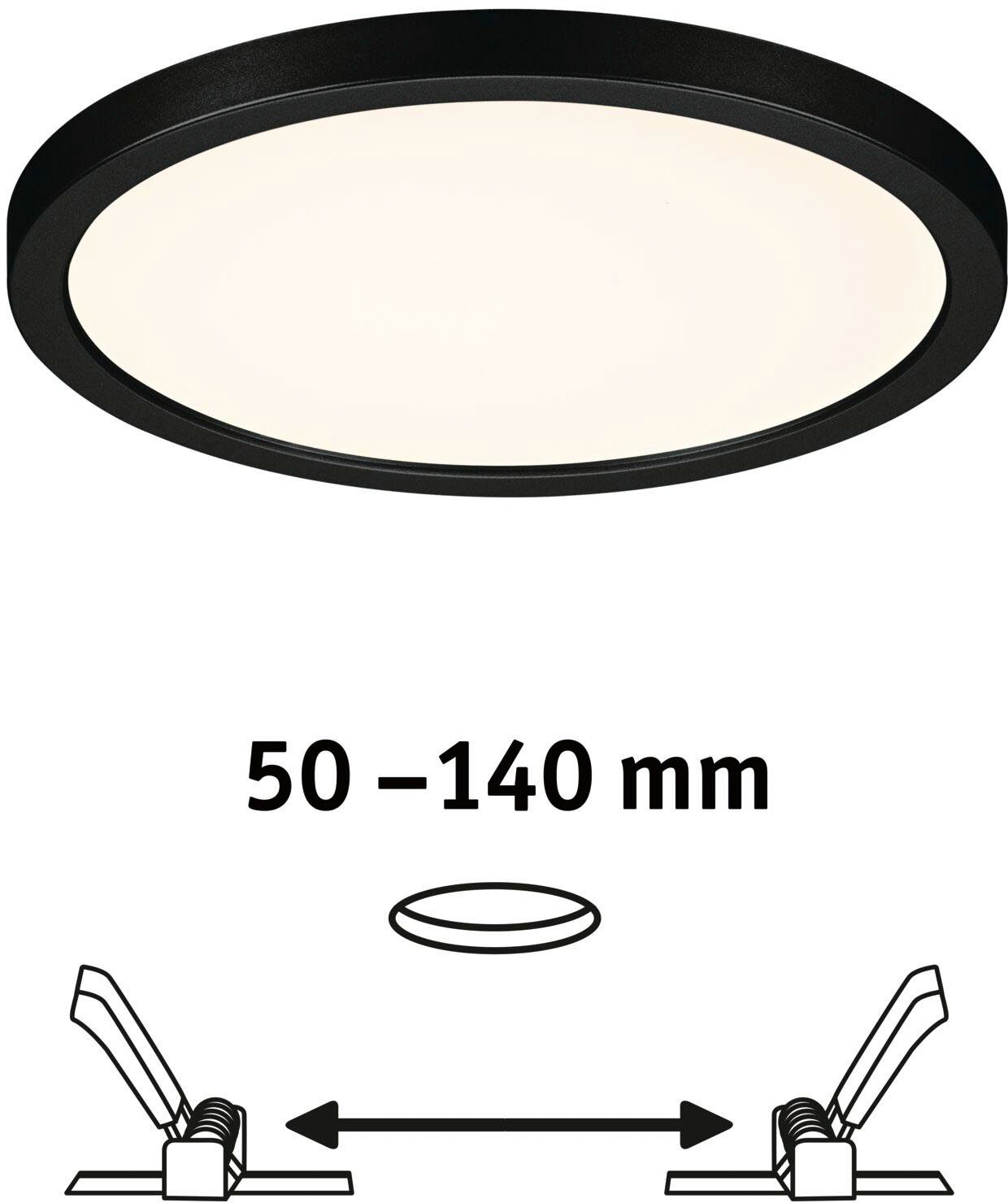 Paulmann Ledinbouwlamp LED Inbouwpaneel Areo VariFit IP44 rond 175mm 3000K Zwart (1 stuk)