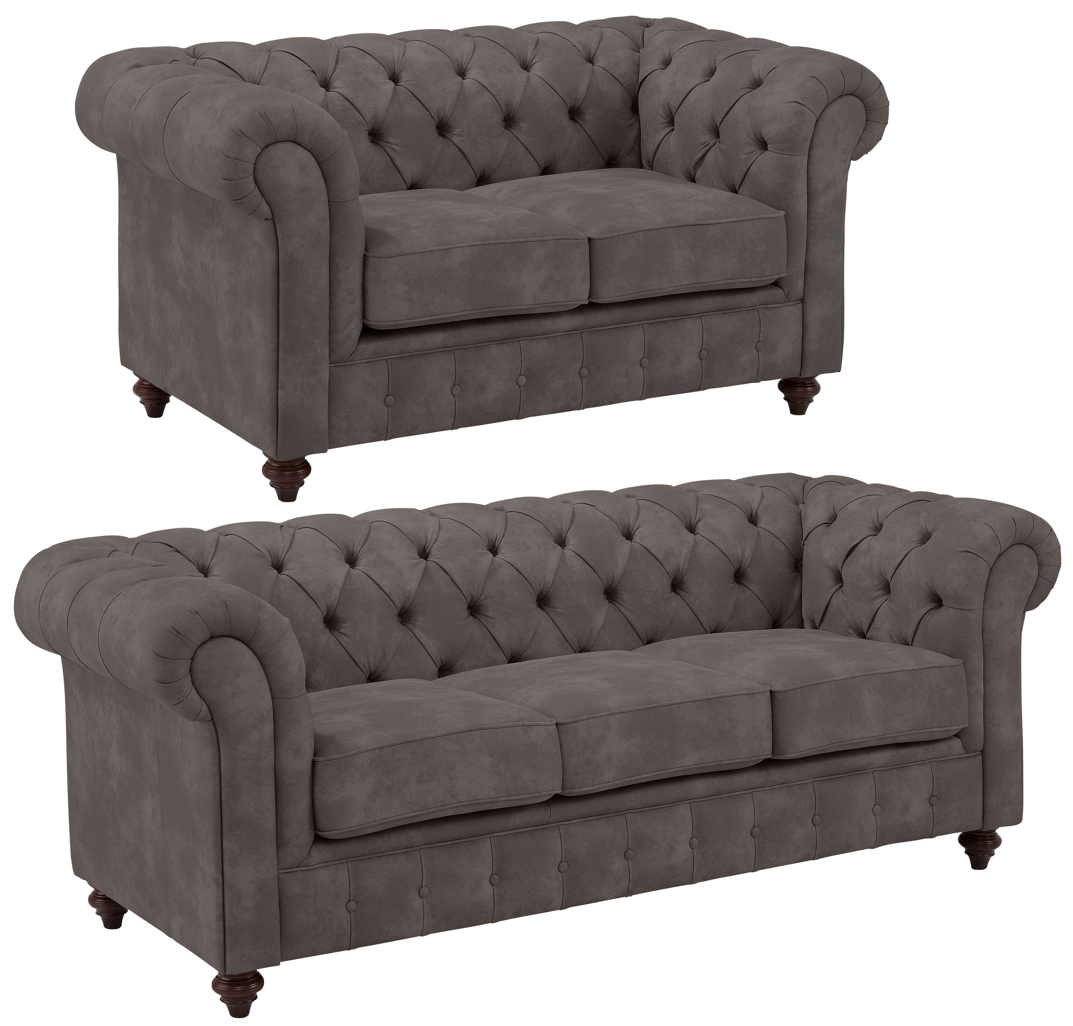 Home affaire Zithoek CHESTERFIELD hoogwaardige knoopdetails, bestaande uit 2- en 3-zitsbank (2-delig)