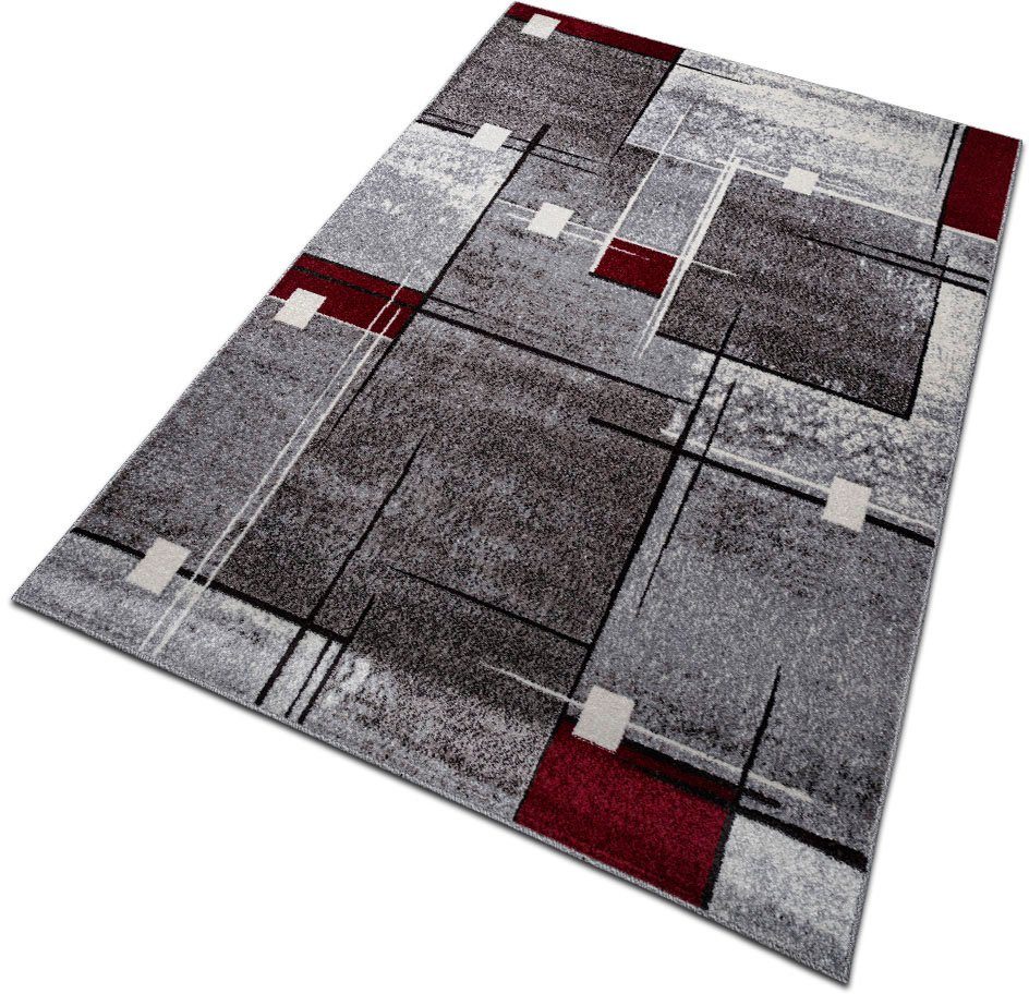 my home Vloerkleed Deblin zachte pool, kortpolig, ruitontwerp, modern, geometrisch patroon