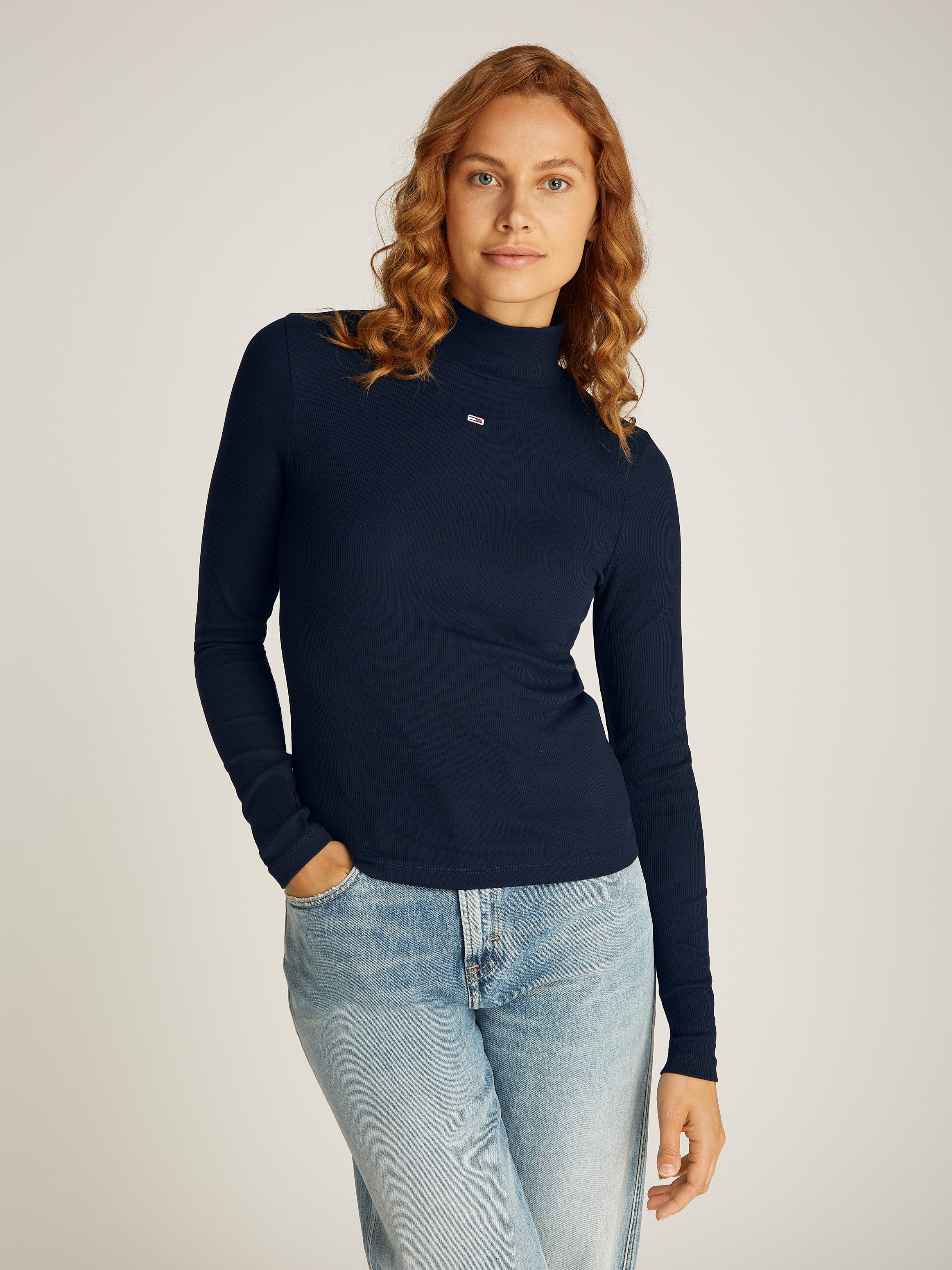 TOMMY JEANS Shirt met lange mouwen TJW ESSENTIAL MOCK NECK