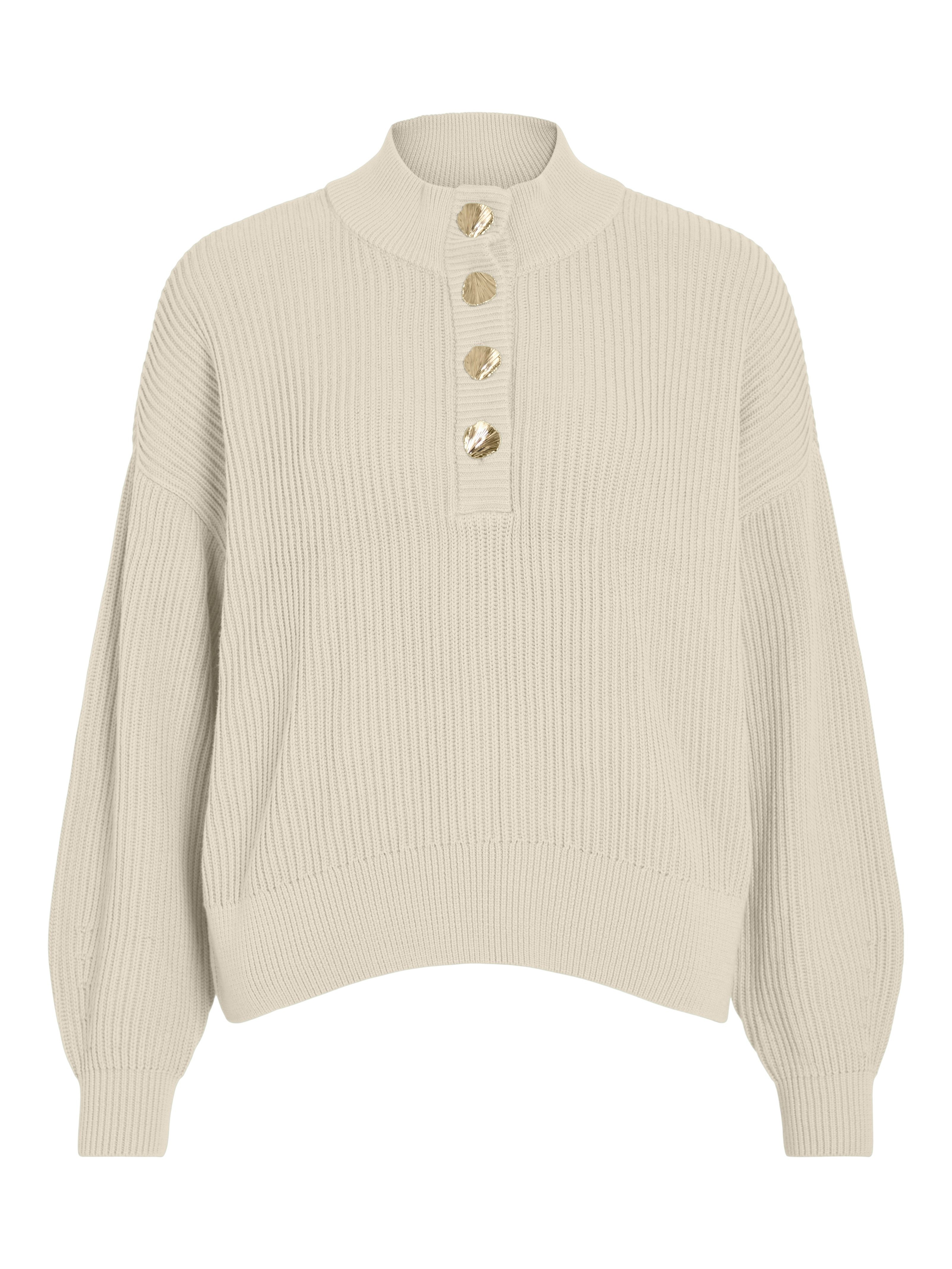 Vila Trui met staande kraag dames truien met opstaande kraag maat XXL (44) beige