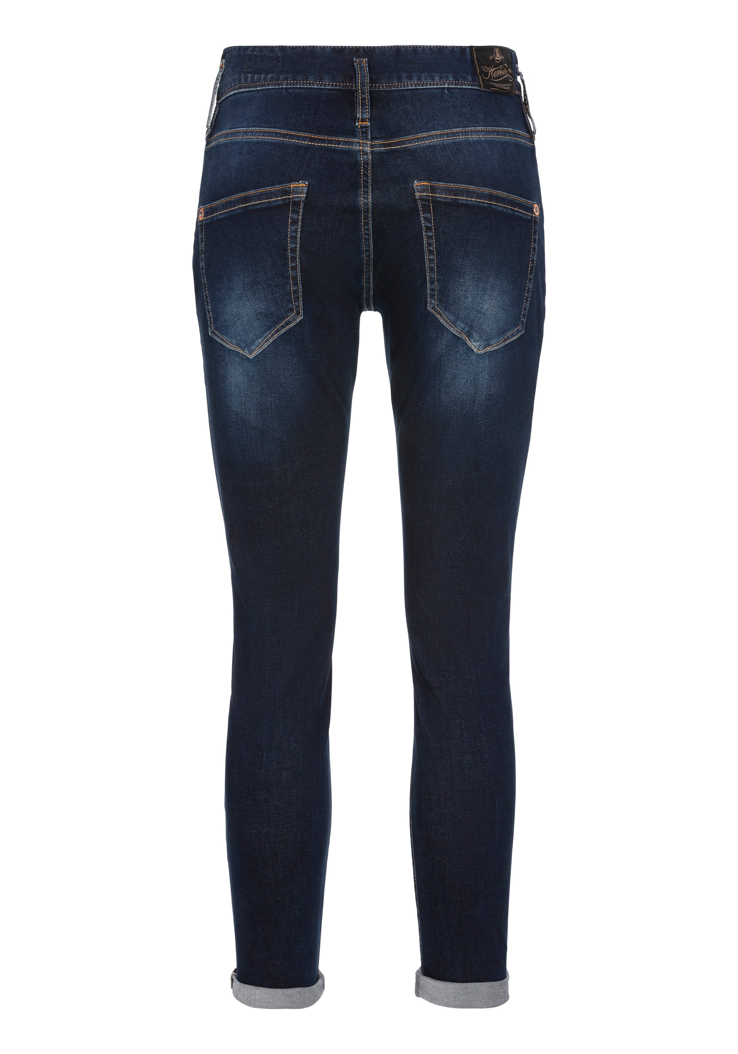 Herrlicher 7/8 jeans Shyra Cropped Reused Denim met diep zittende zakken aan de voorkant