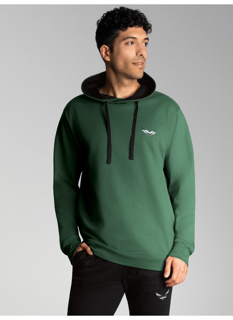 Trigema Sweatshirt TRIGEMA sweatshirt met contrasterende details heren sweaters maat L groen