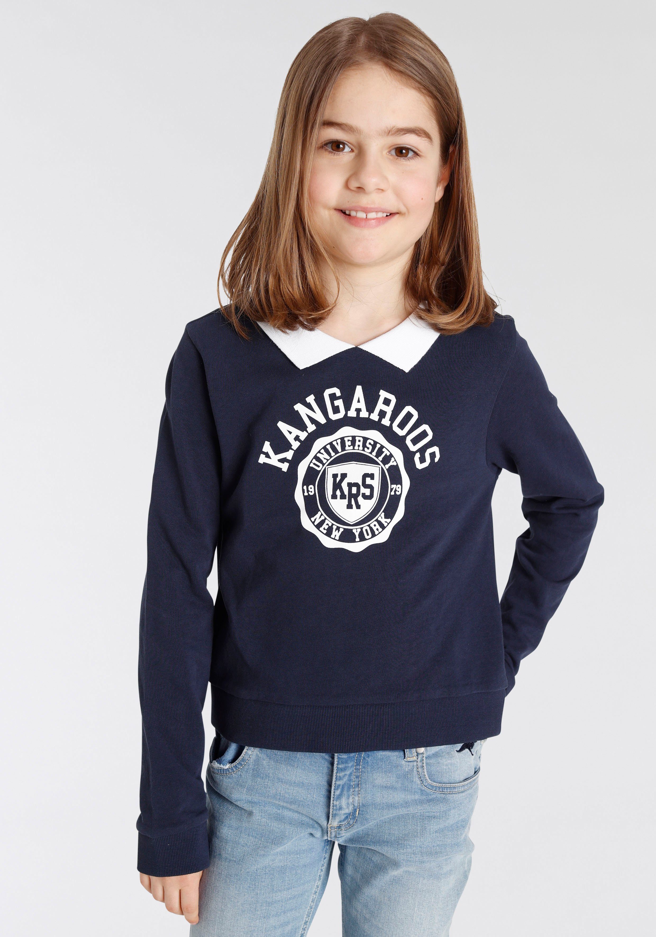 KangaROOS Sweatshirt Voor meisjes in korte vorm met polo-kraag