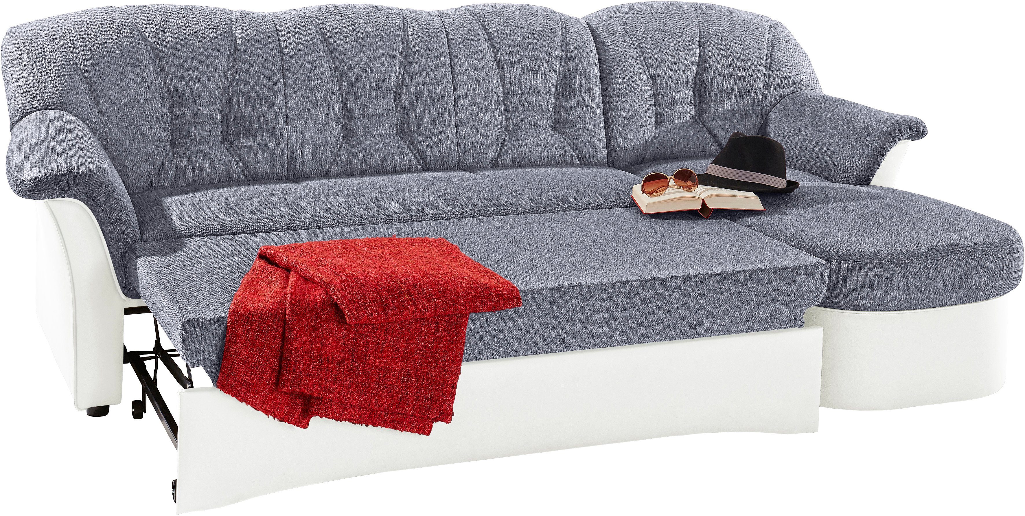 DOMO collection Hoekbank Elva, tijdloze vormtaal, elegante rugstiksels, L-vorm