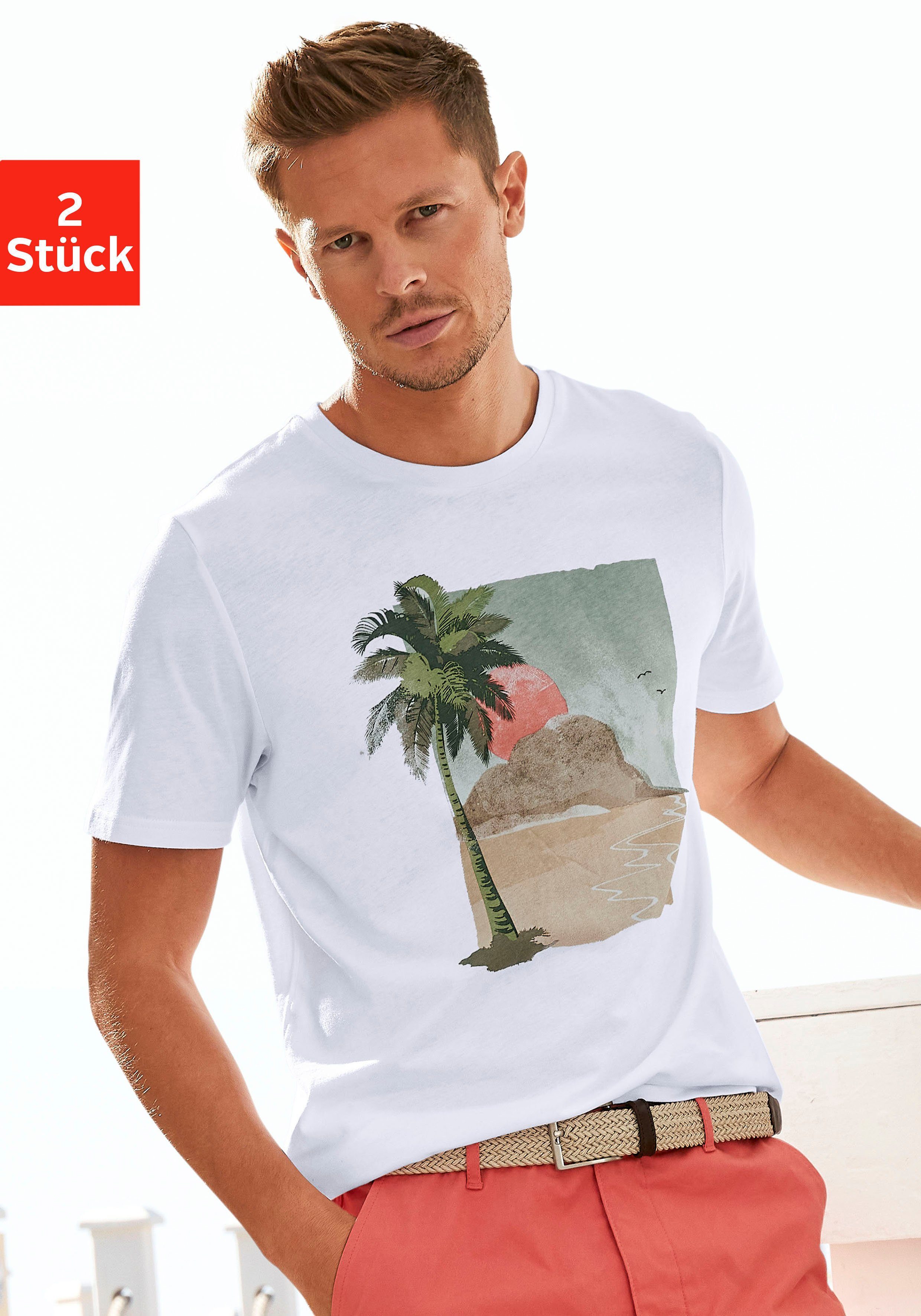 beachtime t-shirt (set, 2-delig) groen