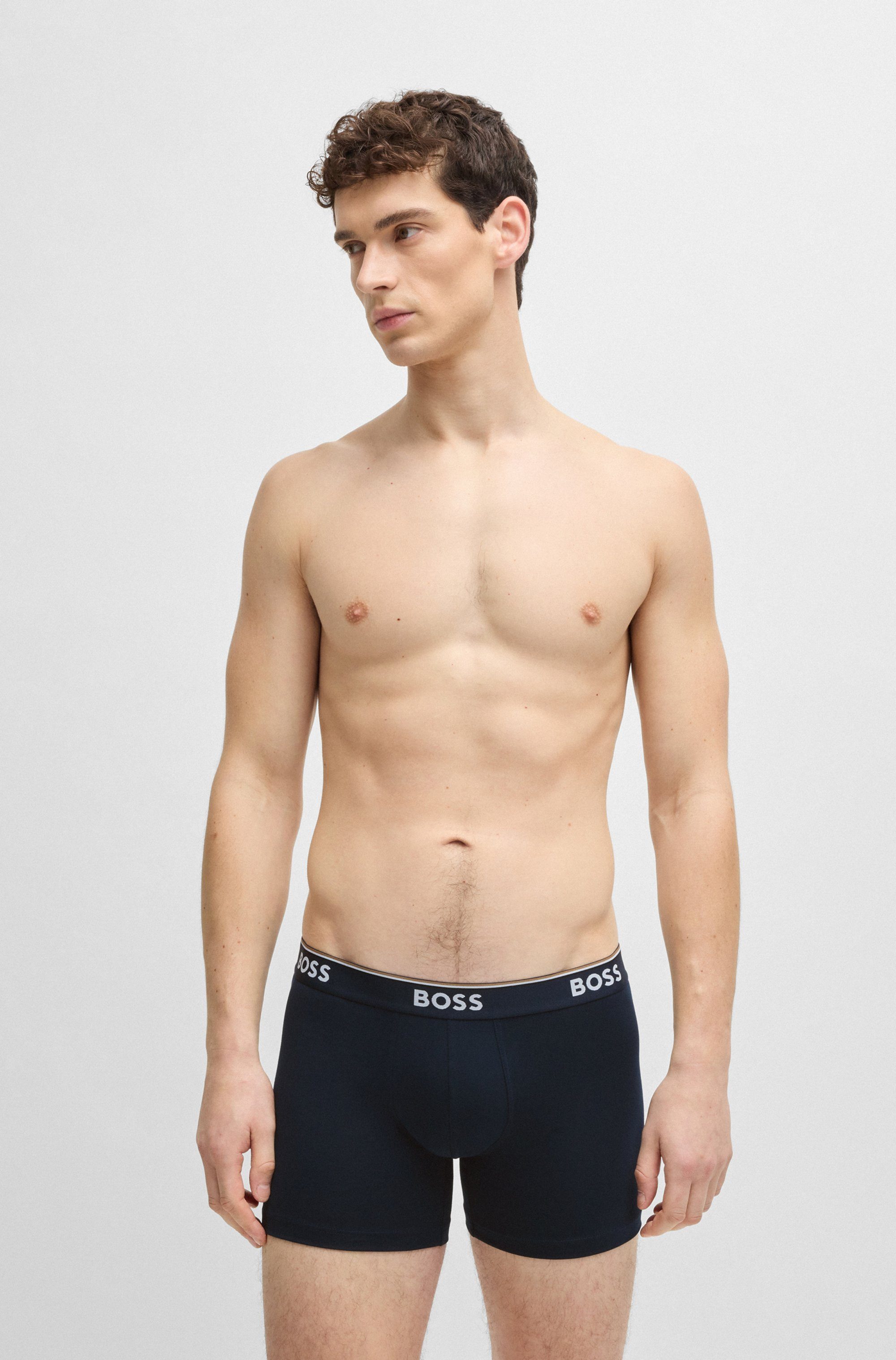 BOSS Lange boxershort BRIEF 3 PACK met in kleur bijpassende weefband (3 stuks)