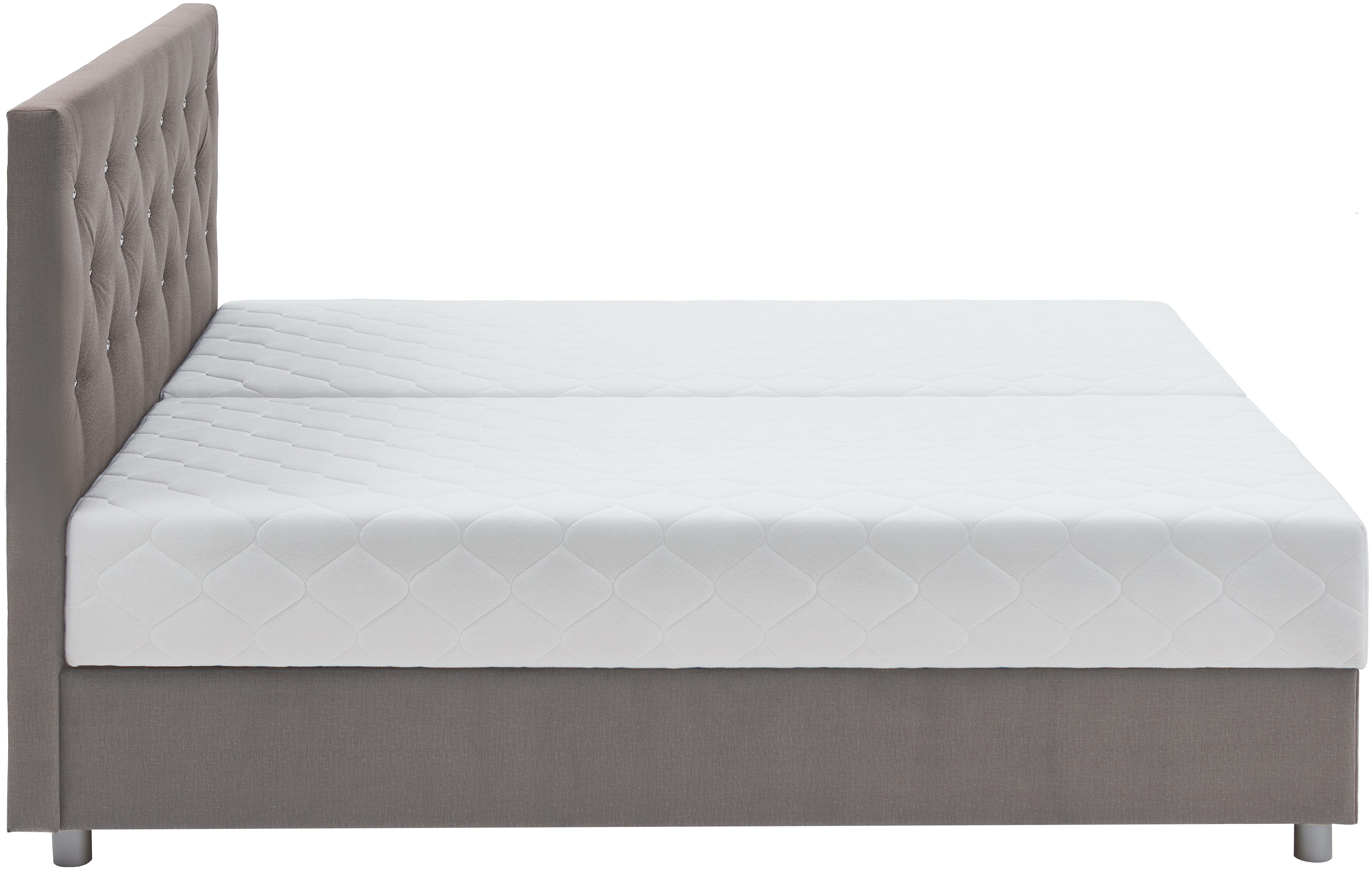 ATLANTIC home collection Boxspring CELIA in hoogwaardige fluweellook met pocketveringsmatras, bedkist en strassteentjes