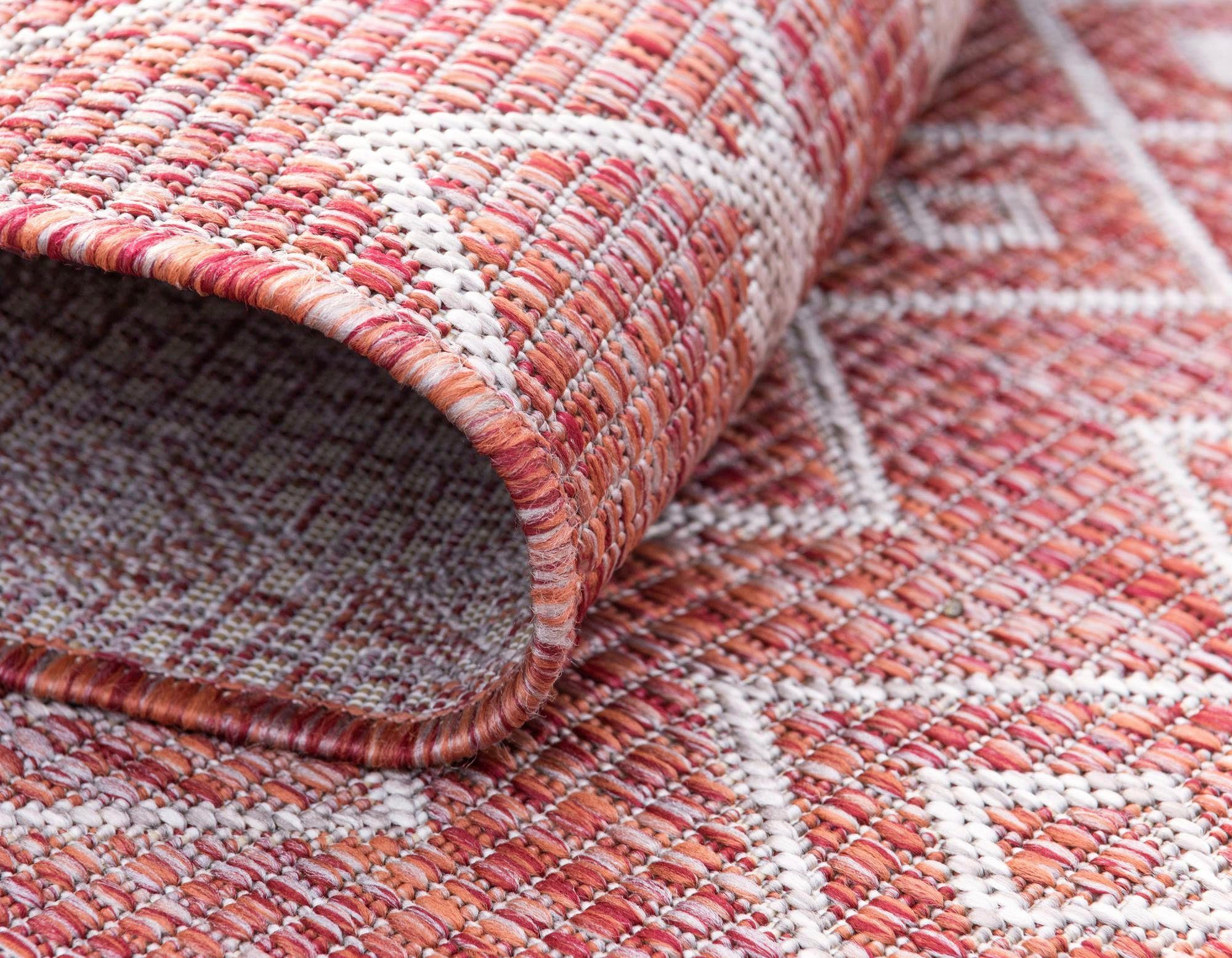 Myflair Möbel & Accessoires Vloerkleed Outdoor Kruisen, MAGAZIJNOPRUIMING! Platweefsel, ruitmotief, geschikt voor binnen en buiten