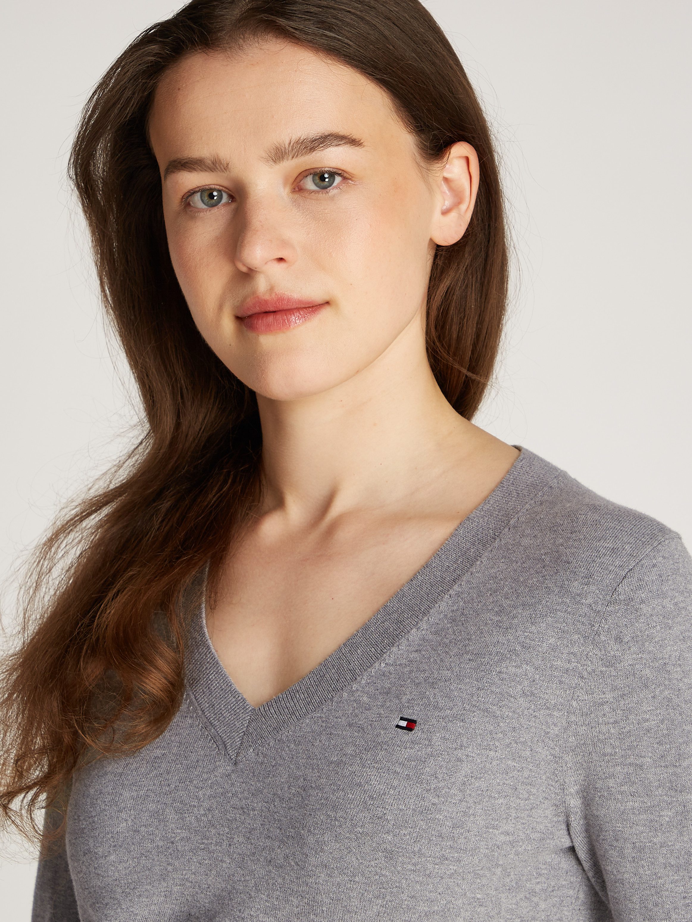 Tommy Hilfiger Trui met V-hals met logoborduursel