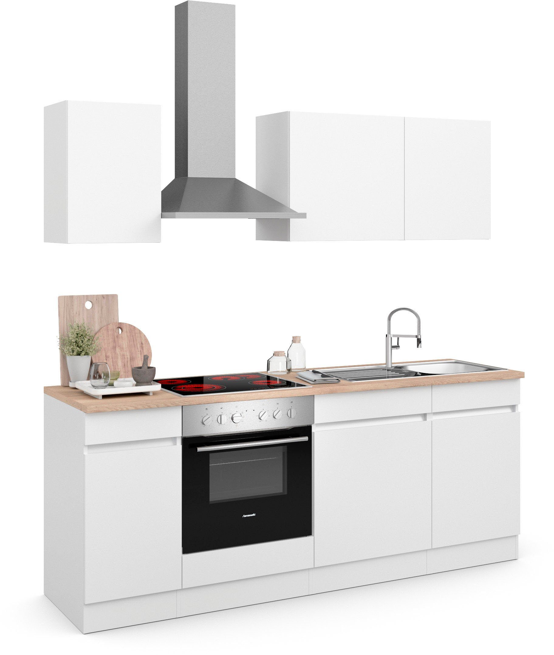 OPTIFIT Keuken Safeli Breedte 210 cm, naar keuze met of zonder Hanseatic elektrische apparaten