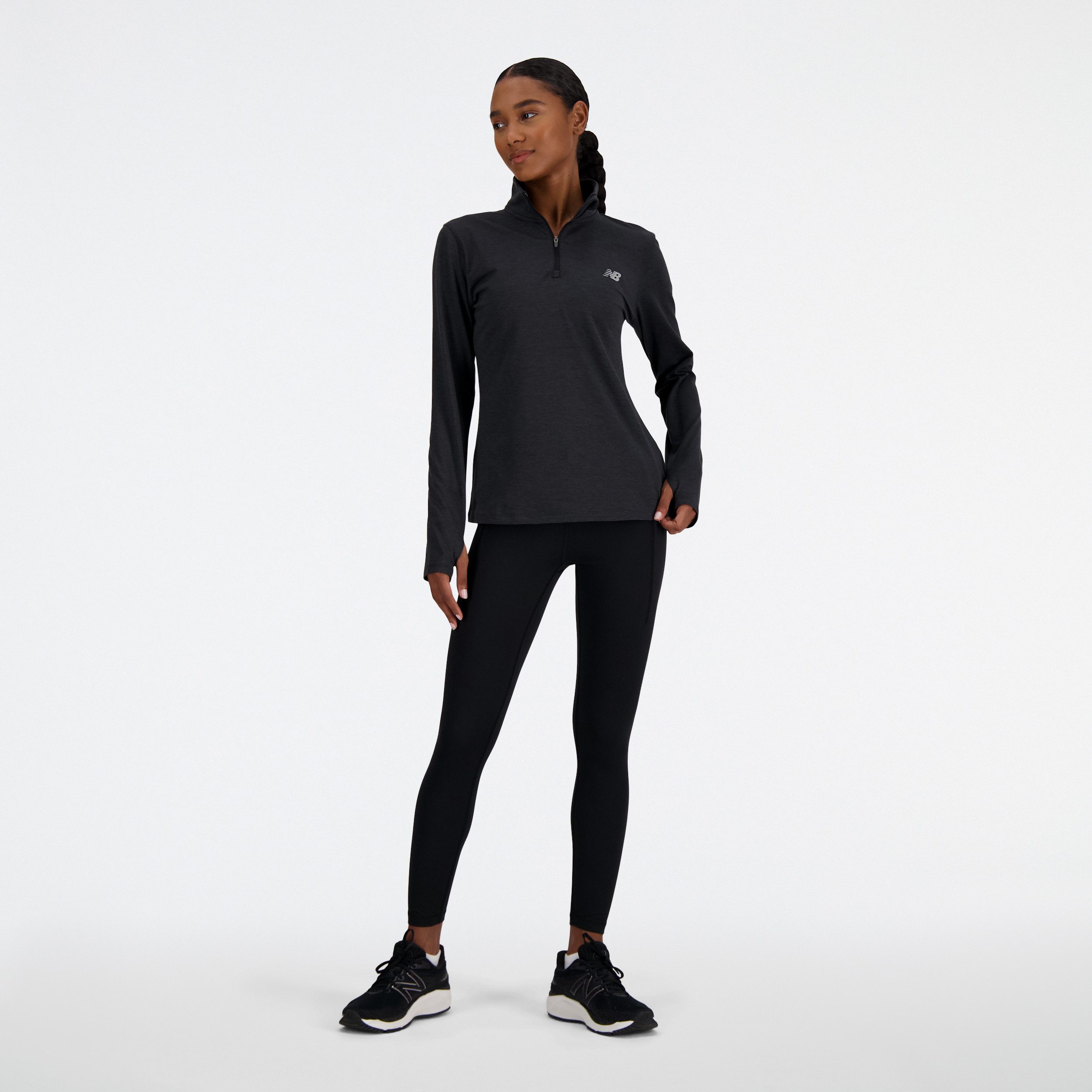 New Balance Runningshirt Sport Essentialspace Dye Quarter Zip PINK TAFFY