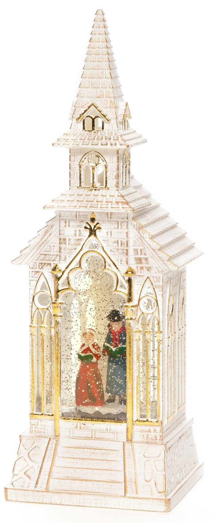 KONSTSMIDE Led lantaarn Kerst versiering Led-kerk, wit, met water gevuld (1 stuk)