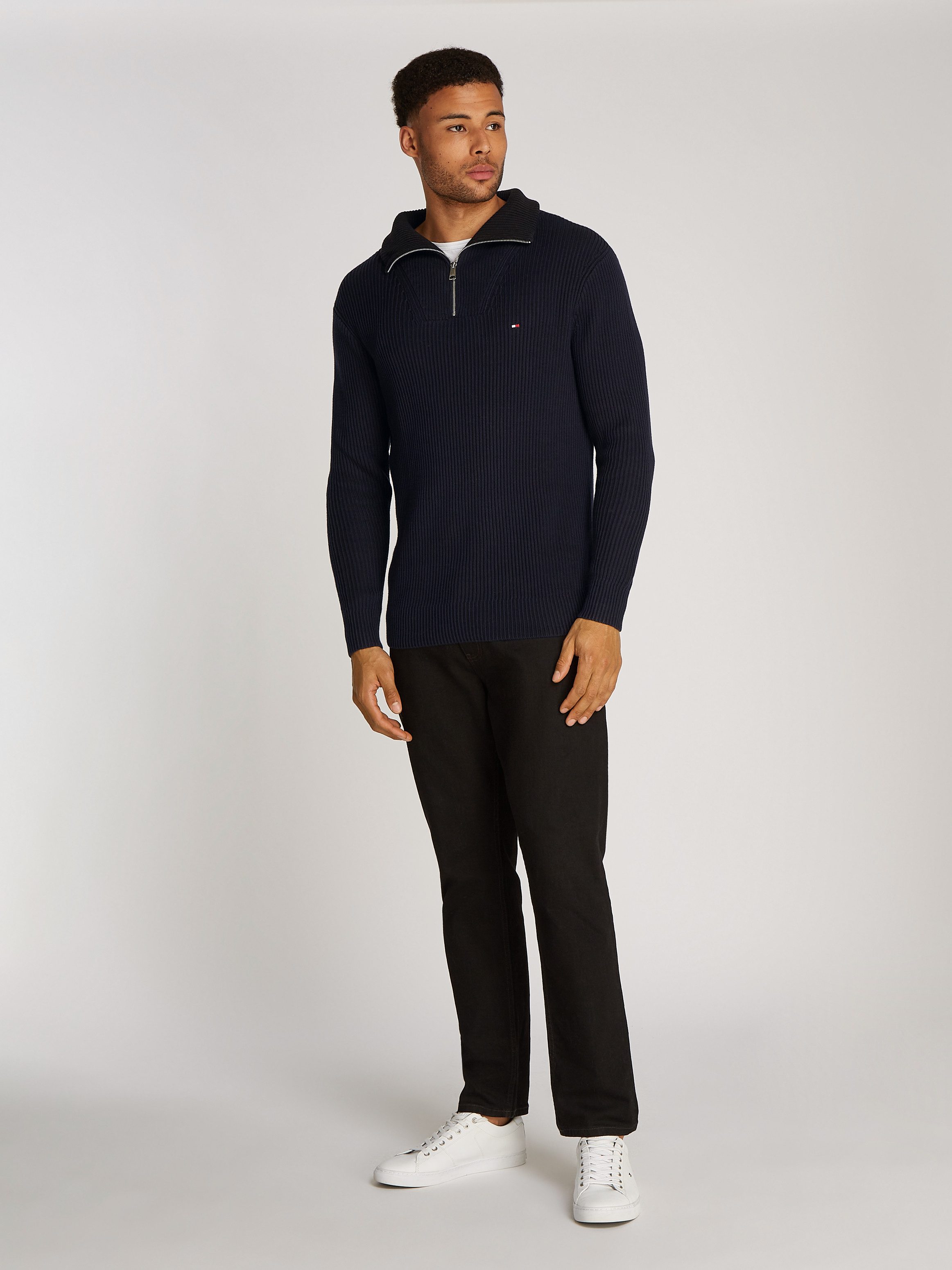 Tommy Hilfiger Schipperstrui CHUNKY COTTON RIB NAUTICAL ZP MK