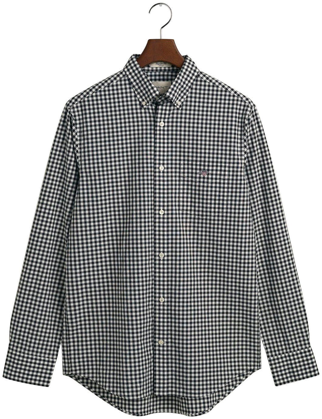 Gant Overhemd met lange mouwen REG POPLIN GINGHAM SHIRT met logoborduursel op borsthoogte
