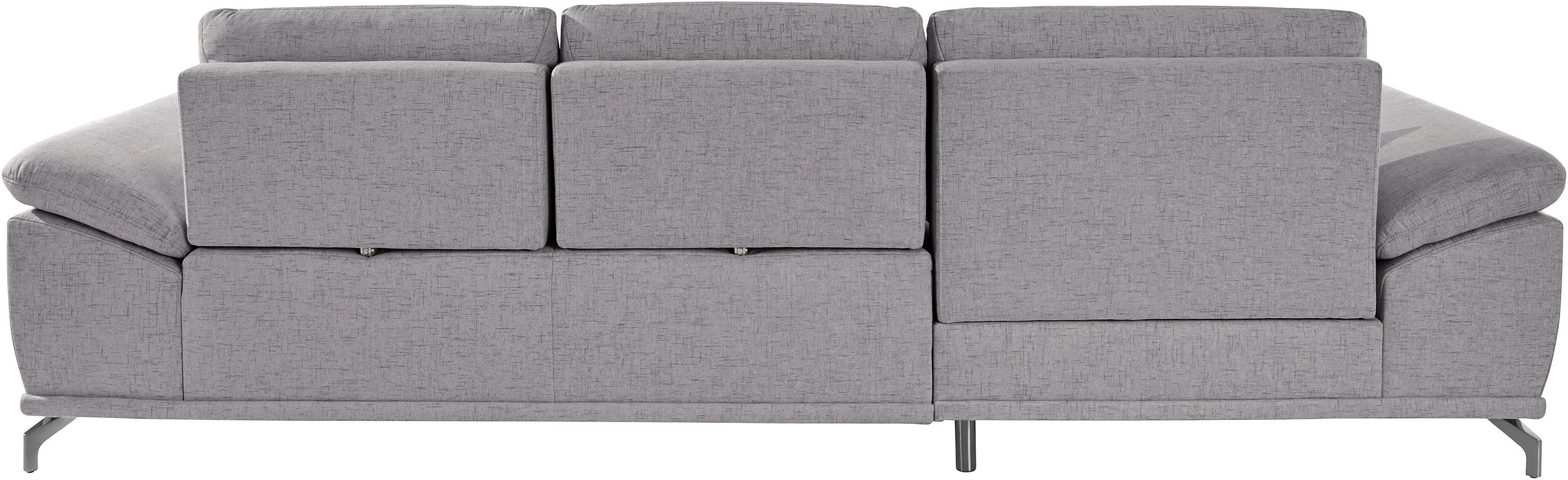 Places of Style Hoekbank Costello L-vorm, met zitdiepteverstelling, armleuningverstelling en