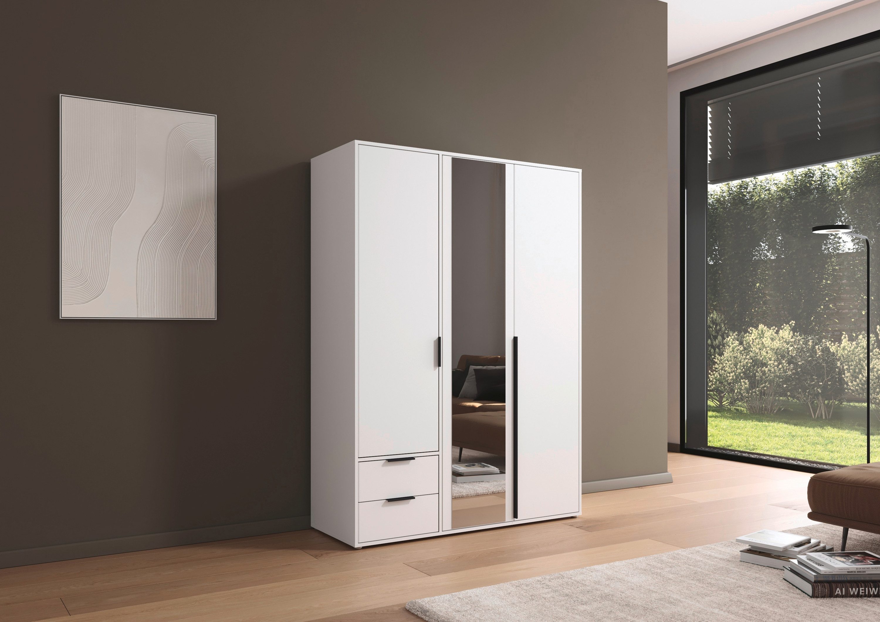 rauch Draaideurkast Kledingkast Kast Garderobe Wasmand NAGATA met Spiegel und schubladen sowie stangengriffen topseller made in germany