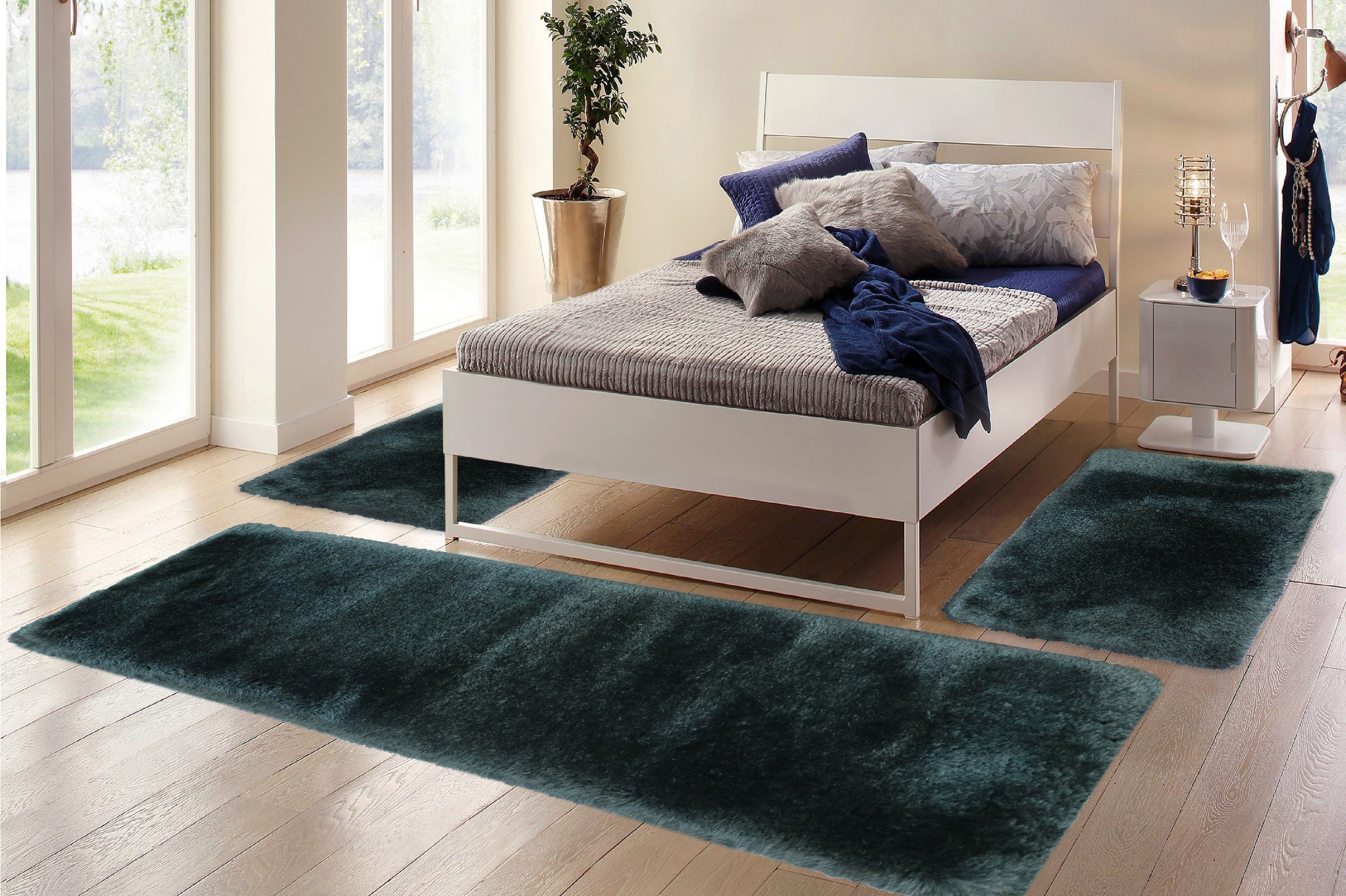 Guido Maria Kretschmer Home&Living Set slaapkamerkleedjes Micro exclusieve tapijt, zeer hoge pool, zacht door microvezel