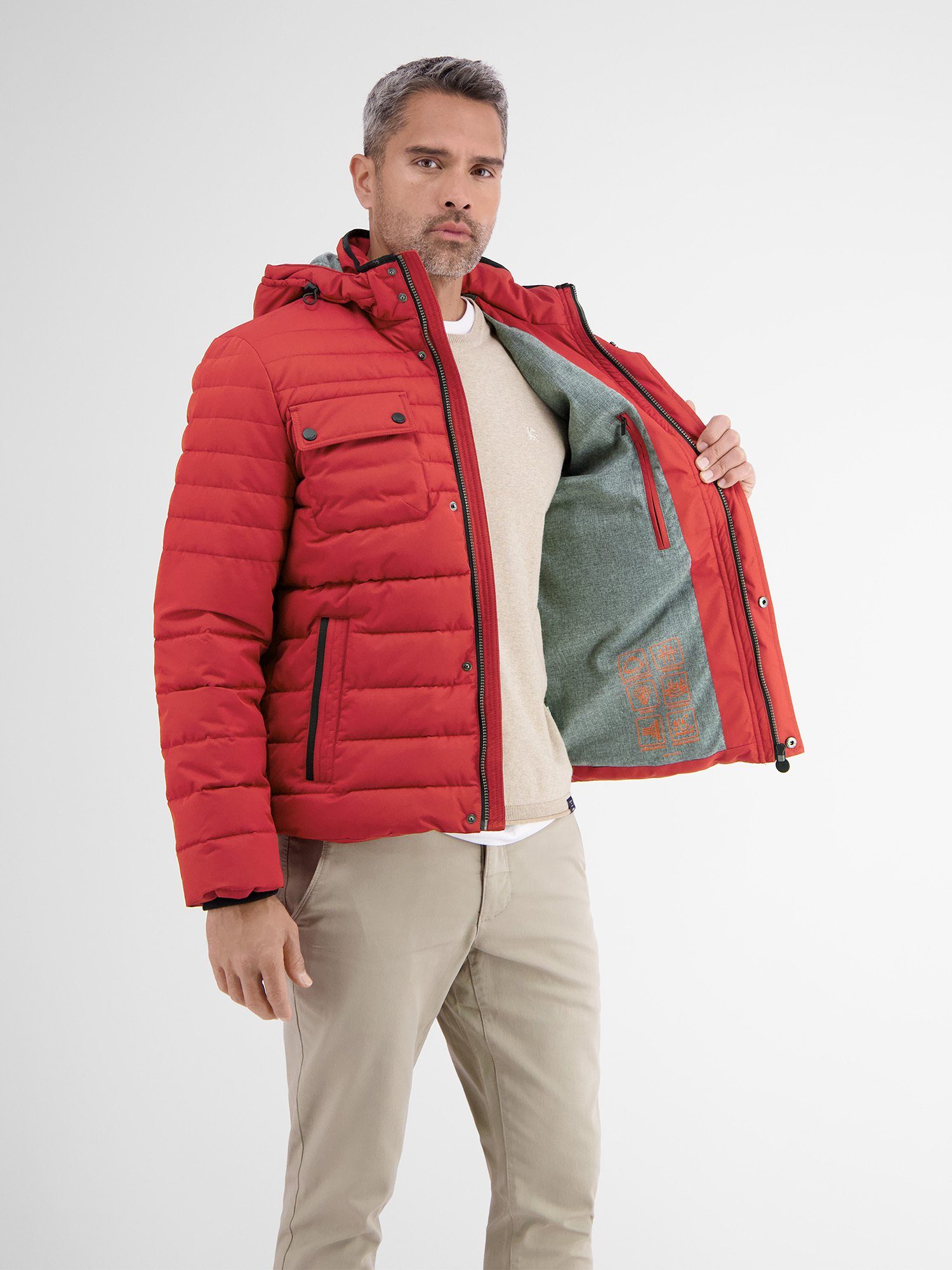 Lerros Winterjack LERROS gestikte jack met afneembare capuchon