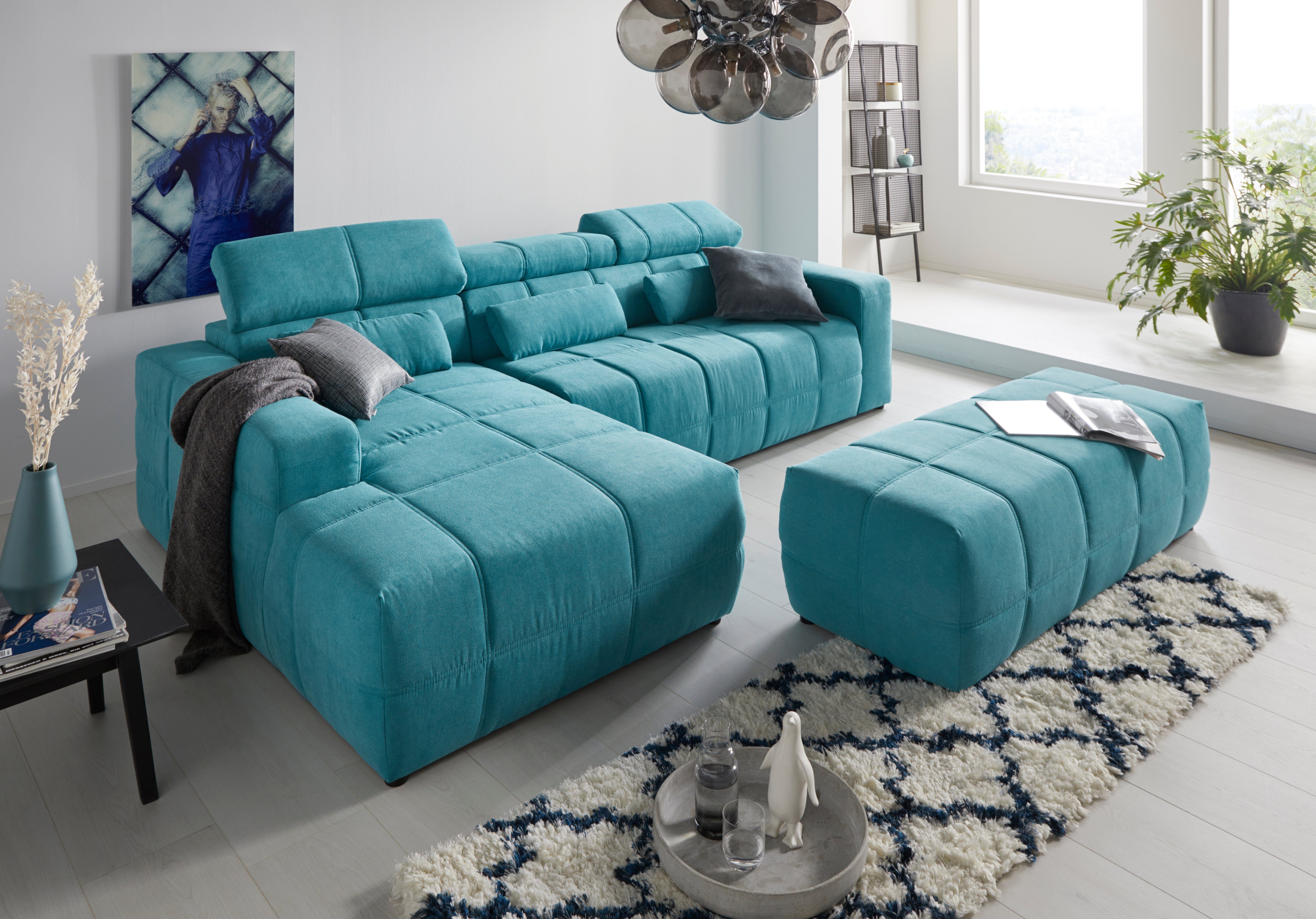 DOMO collection Hoekbank Brandon B/D/H: 289/177/80 cm, keuze met zitdiepteverstelling, L-vorm