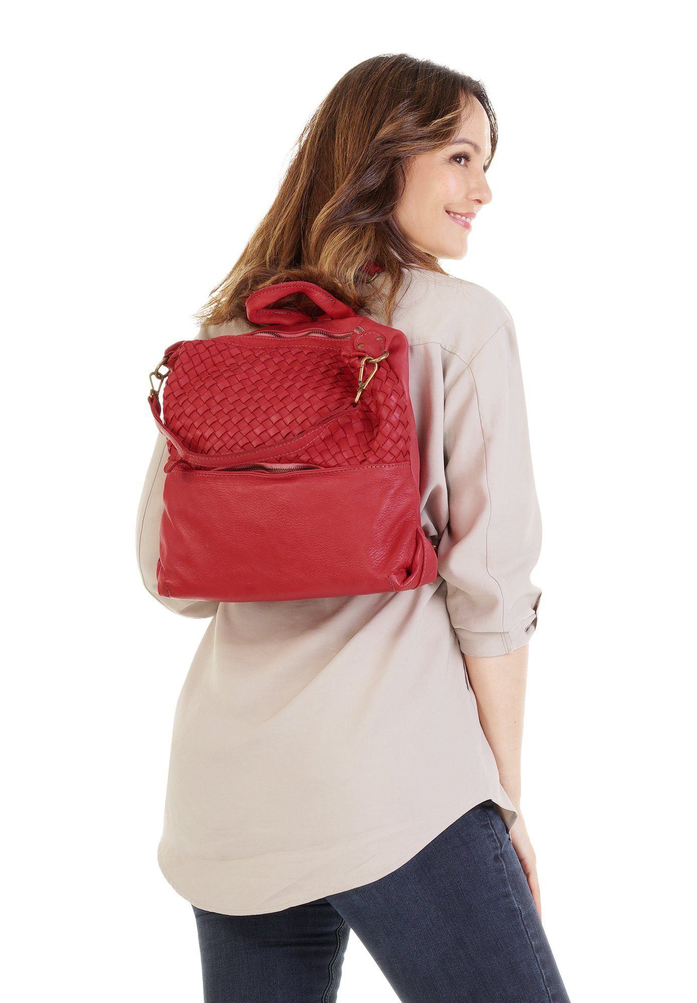 Samantha Look Rugzak echt leer, made in italy