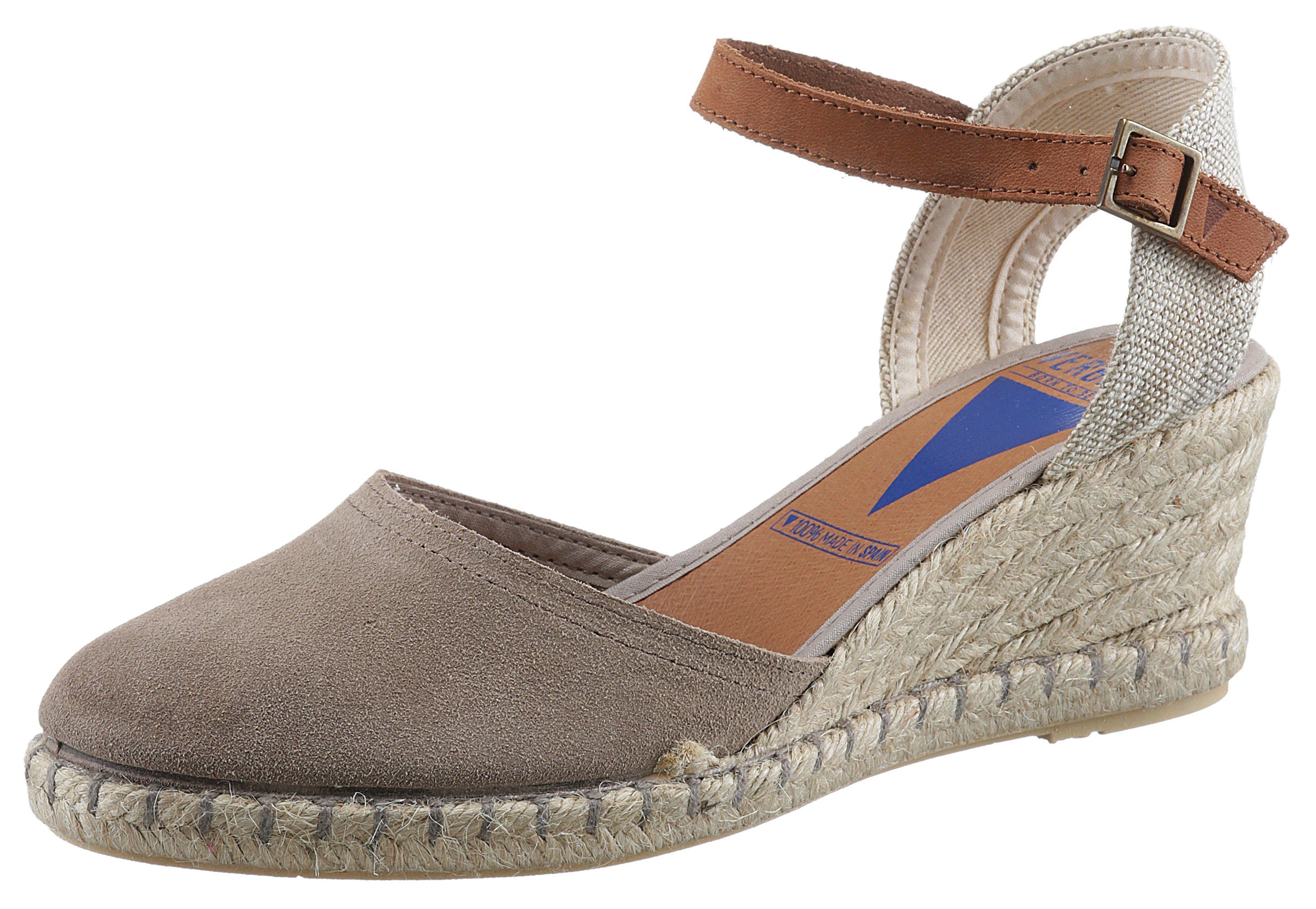 VERBENAS Sandaaltjes MALENA SERRAJE , zomerschoen, riemzandalen, vakantieschoen met sleehak dames sandaaltjes maat 35 beige