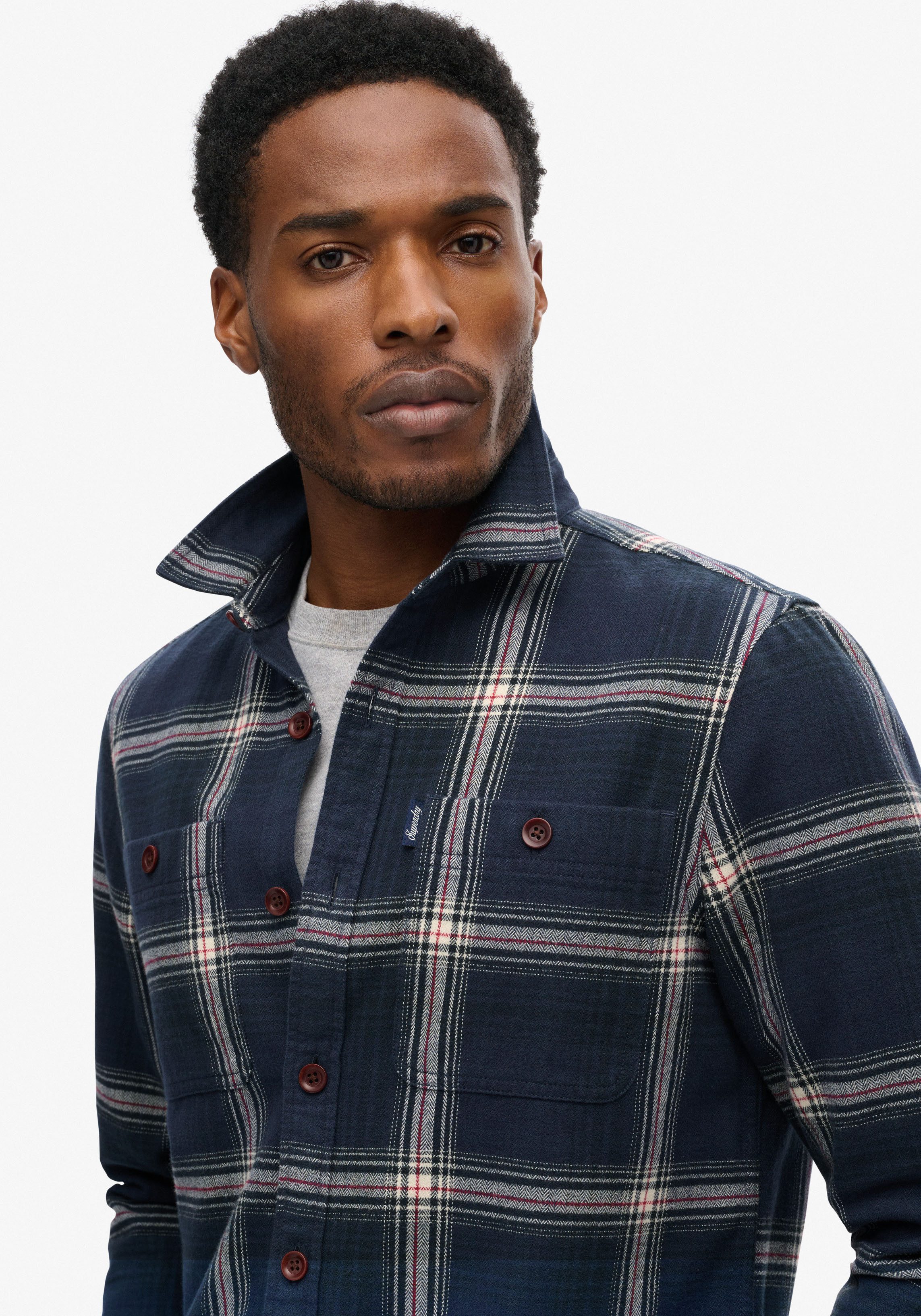 Superdry Overhemd met lange mouwen VINTAGE CHECK OVERSHIRT
