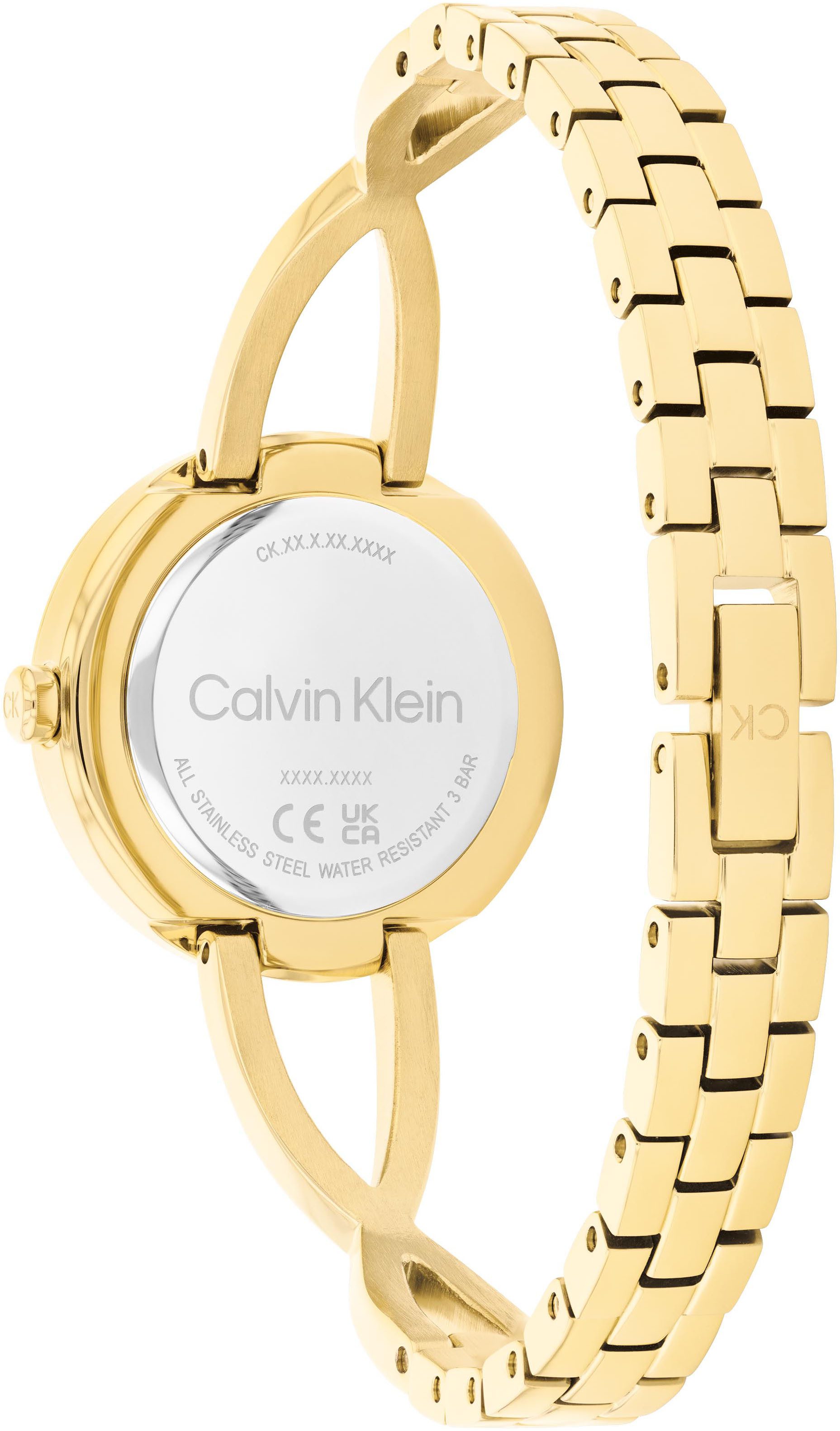 Calvin Klein Kwartshorloge Sculpted Embrace Polshorloge, dameshorloge, roestvrijstalen band, analoog, glasstenen