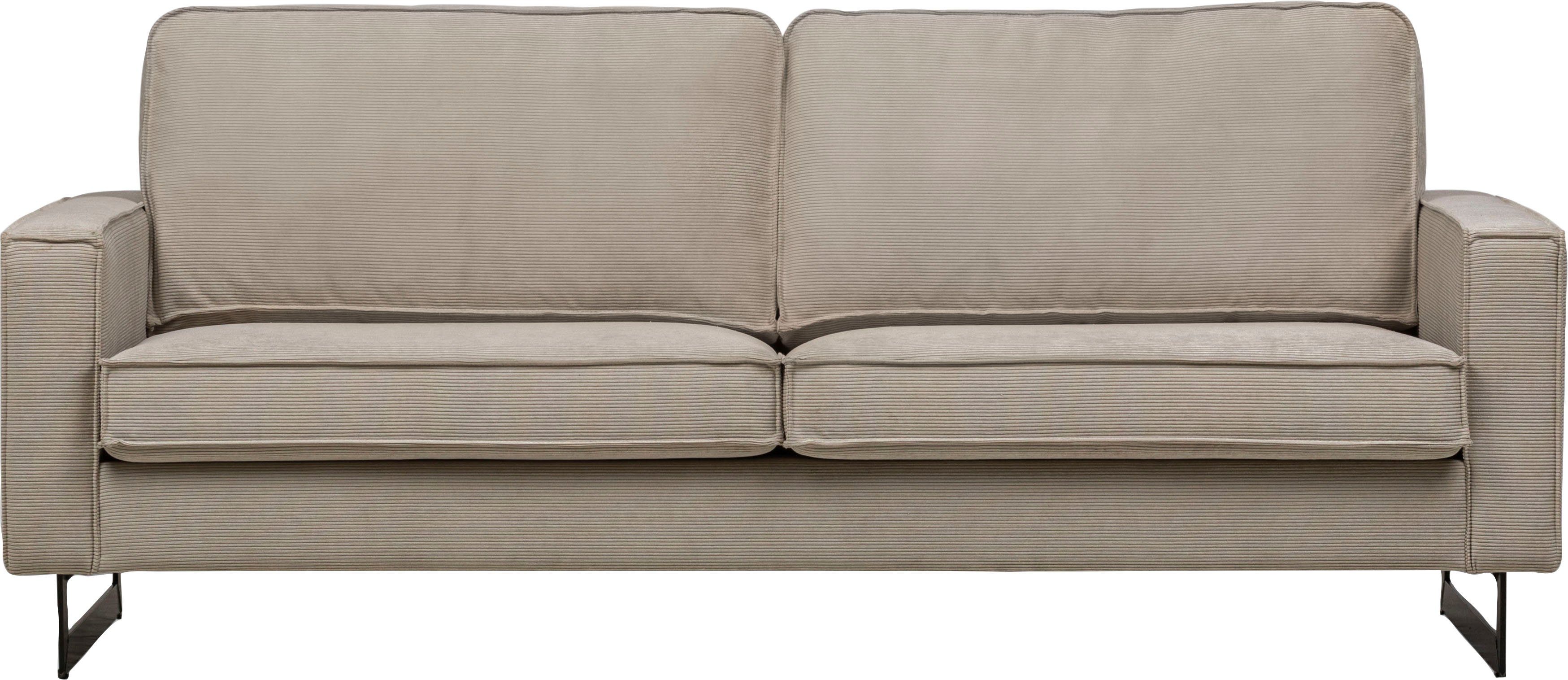 Places of Style 3-zitsbank Pinto, 206 cm, cord, chenille, leerlook