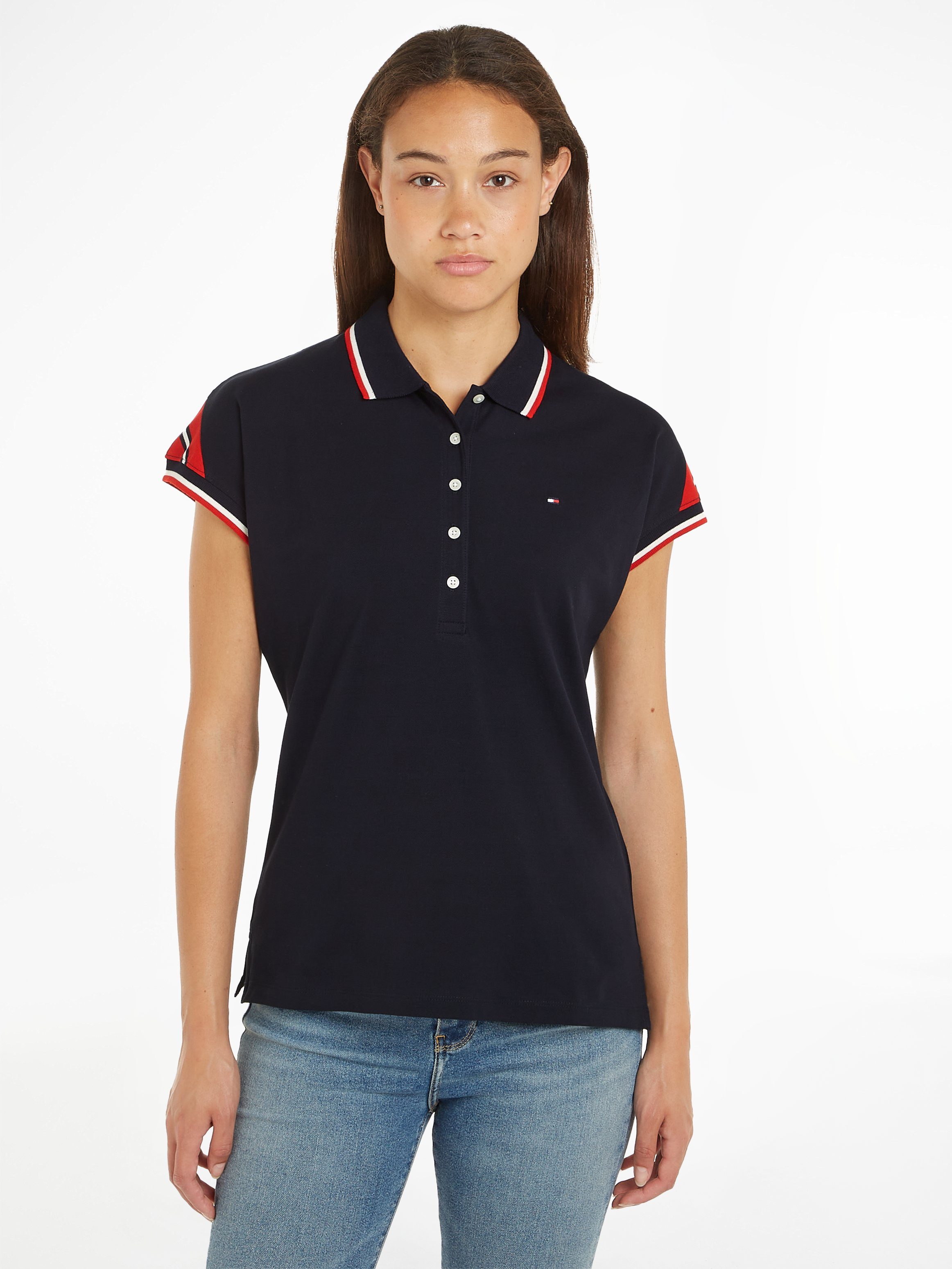 Tommy Hilfiger Poloshirt met contrastkleurige inzetten