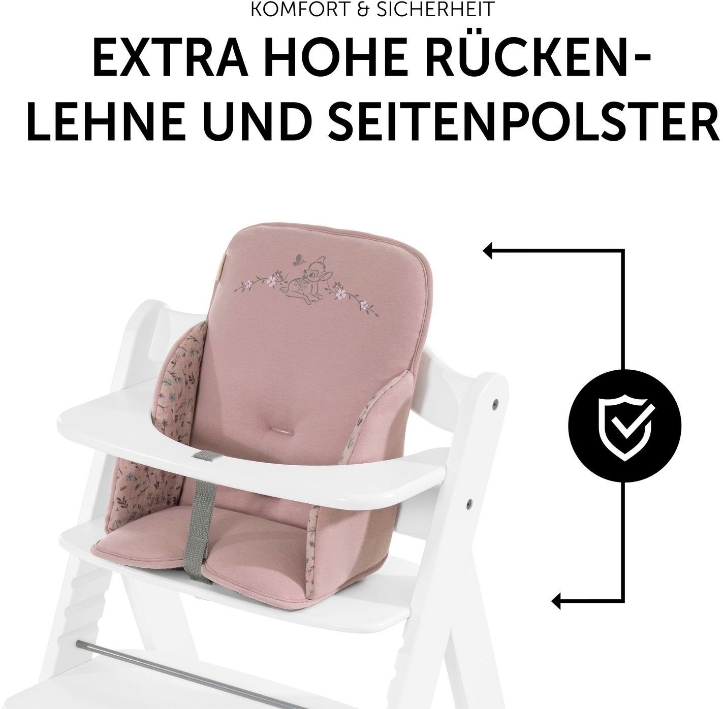Hauck Stoelverkleiner Alpha Cosy Select, Bambi Rose voor de alpha+ houten kinderstoel