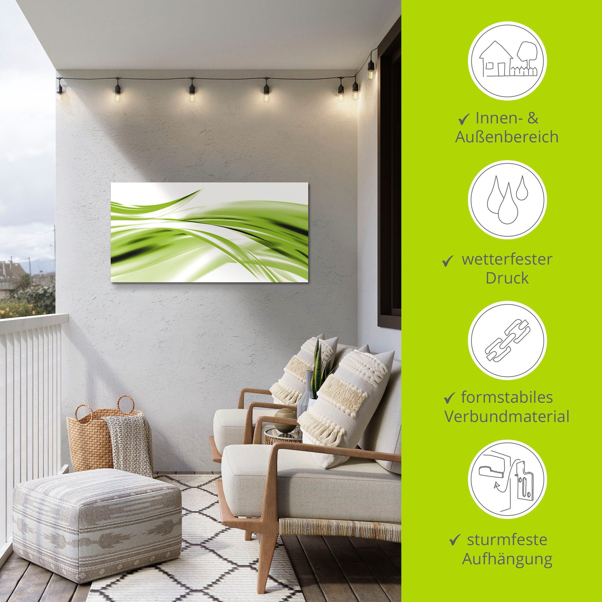Artland Artprint Mooie golf - abstract als artprint van aluminium, artprint voor buiten, artprint op linnen, poster in verschillende maten. maten
