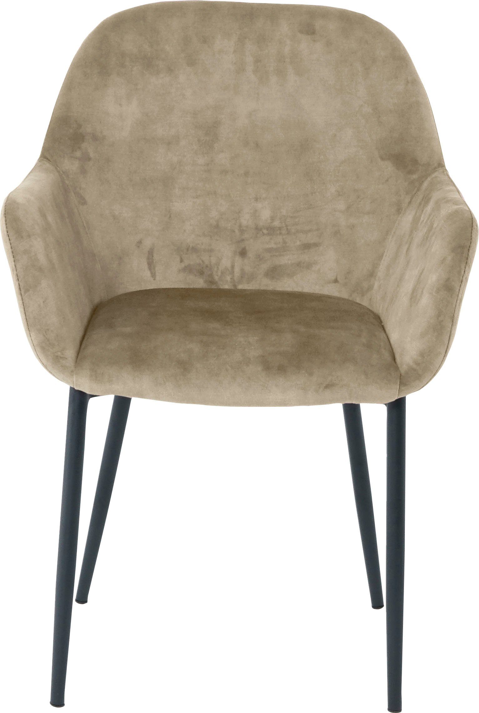 SIT Stoel met armleuningen glamoureuze bekleding in fluwelige look (set, 2 stuks)