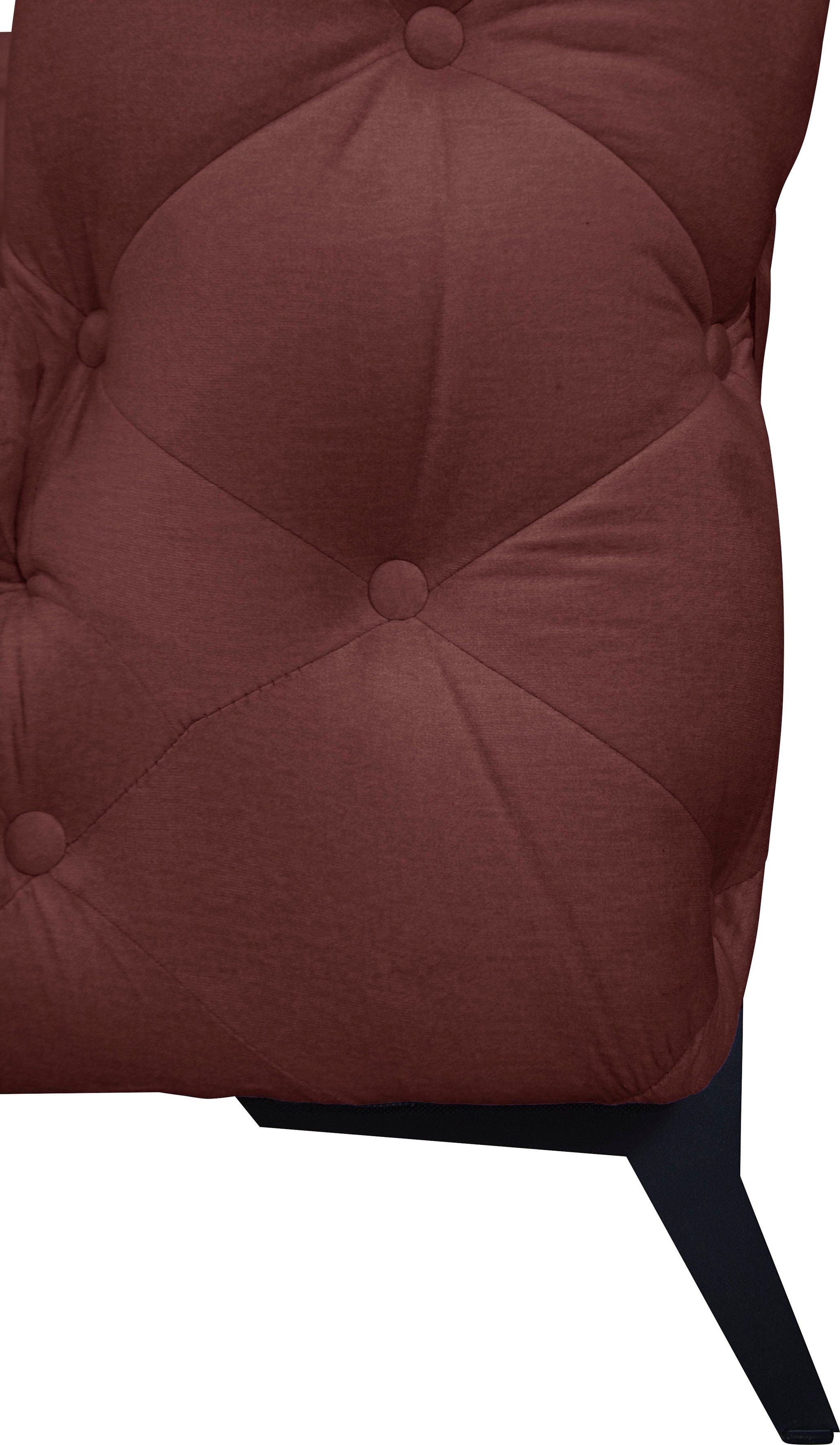 Leonique Chesterfield-bank Amaury L-vorm grote hoekbank, chesterfield-look, breedte 323 cm, kleur van de poten ter keuze