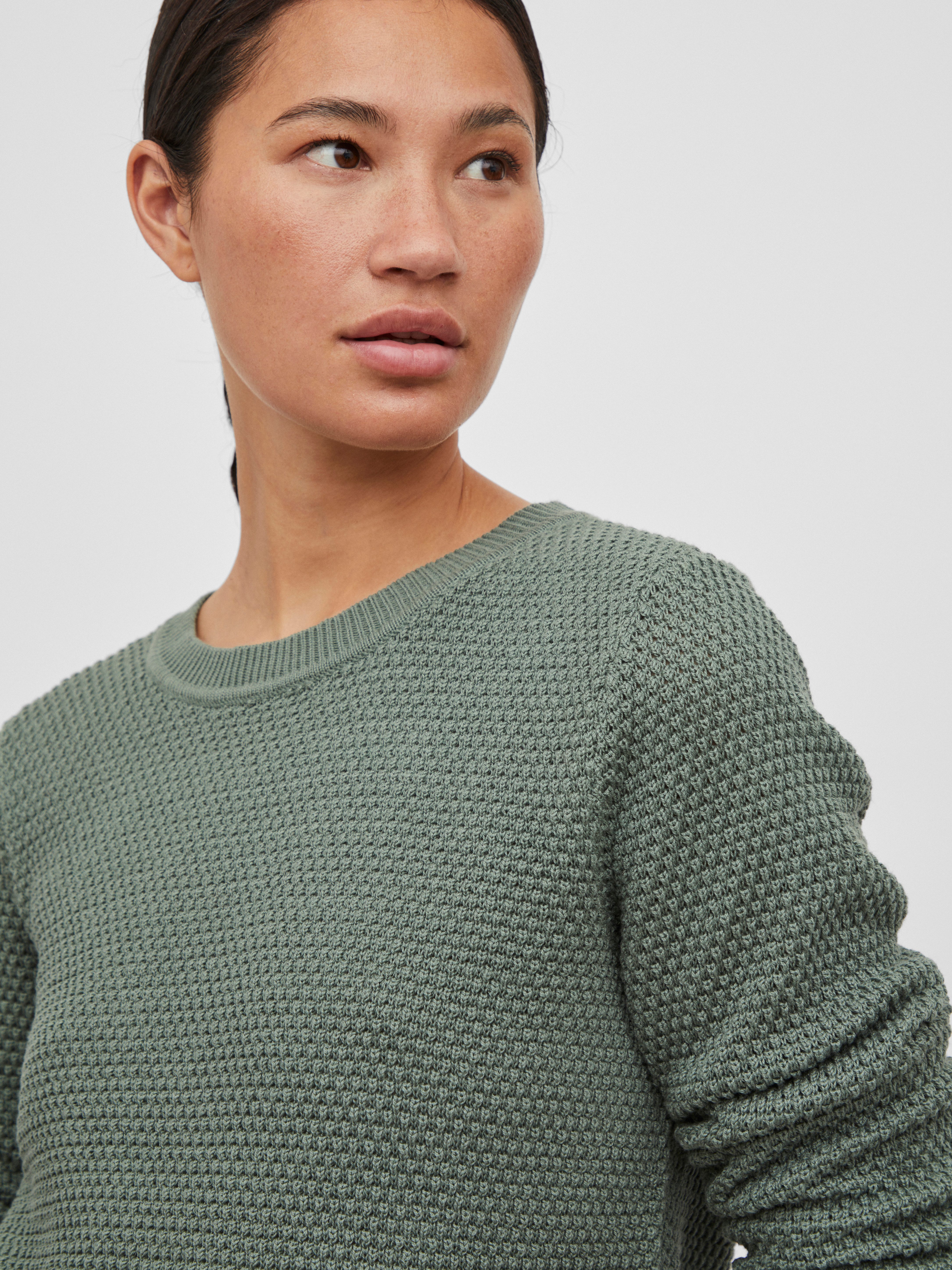 Vila Trui met ronde hals VIDALO O-NECK L/S KNIT TOP- NOOS