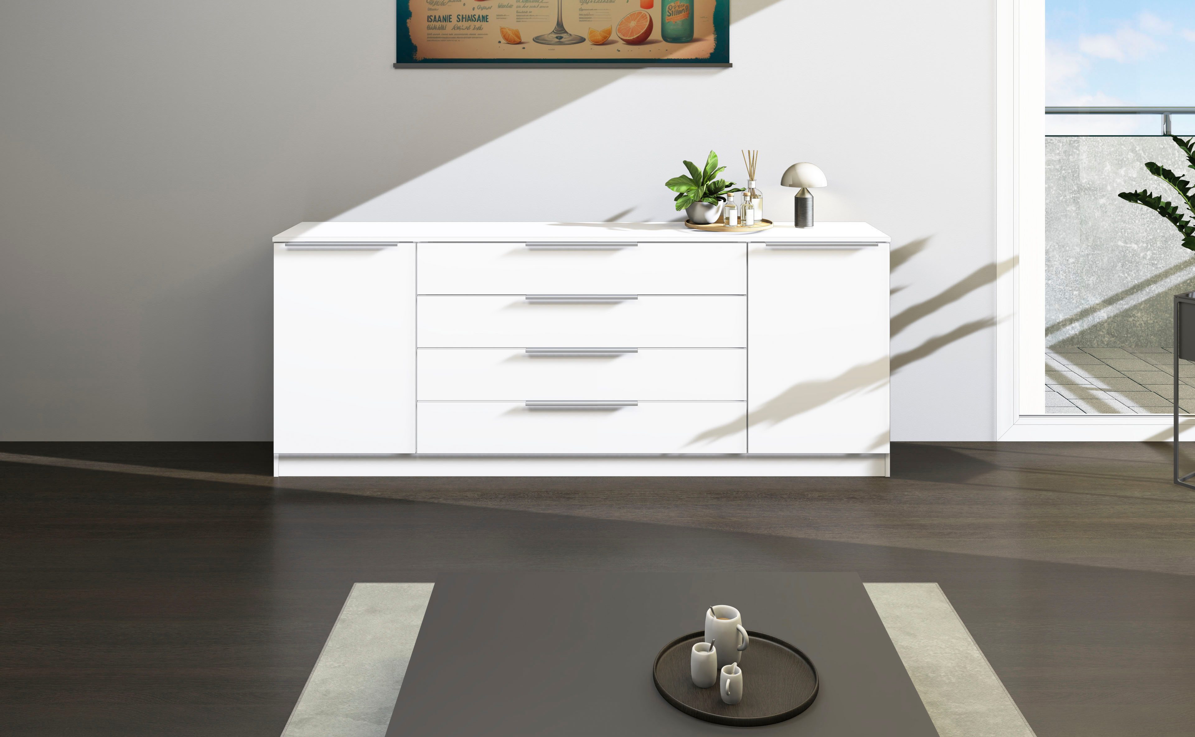 borchardt Möbel Kast Oliva Breedte 200 cm, met 4 lades