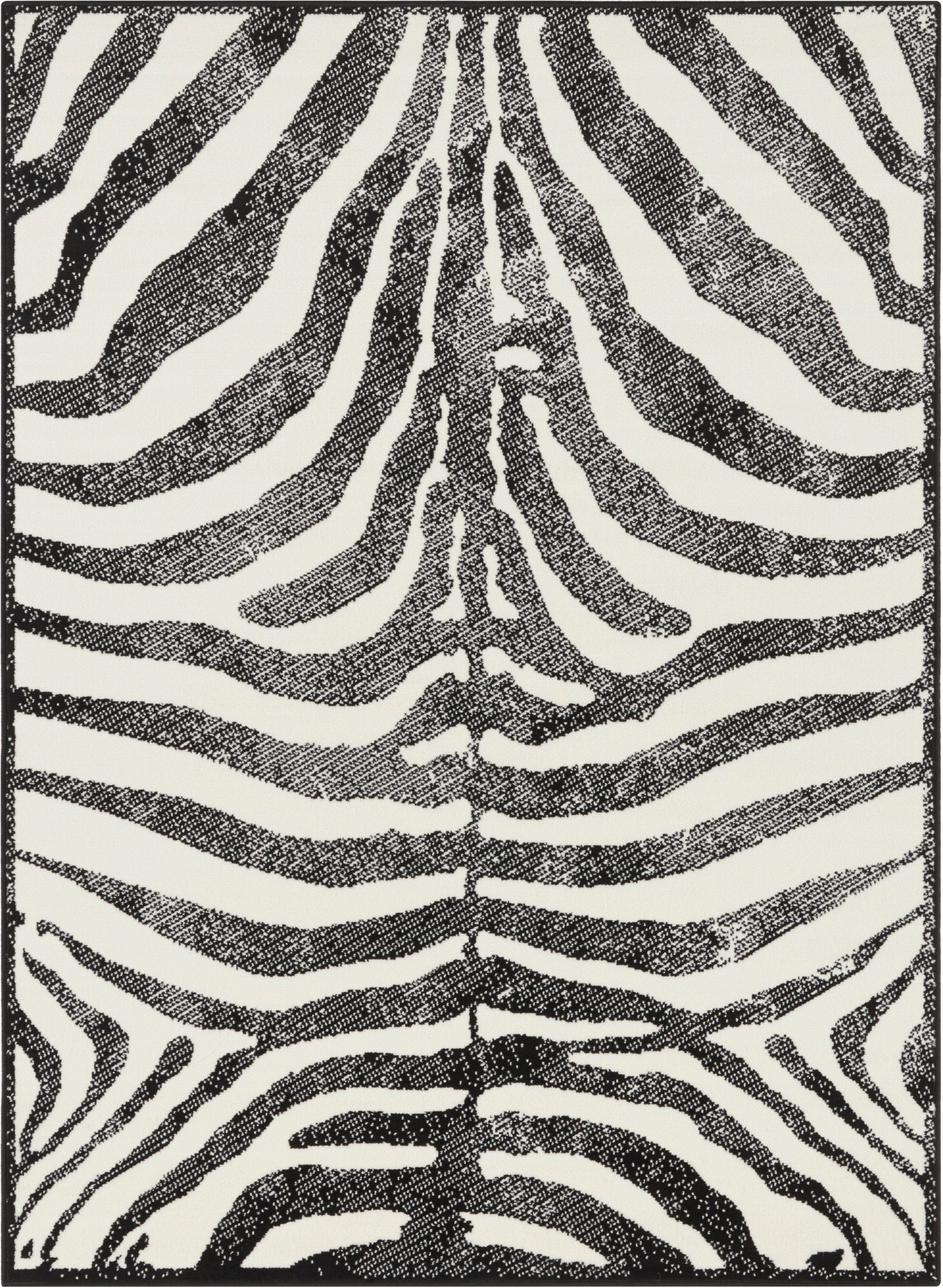 Vloerkleed zebra - zwart/wit 80x150 cm